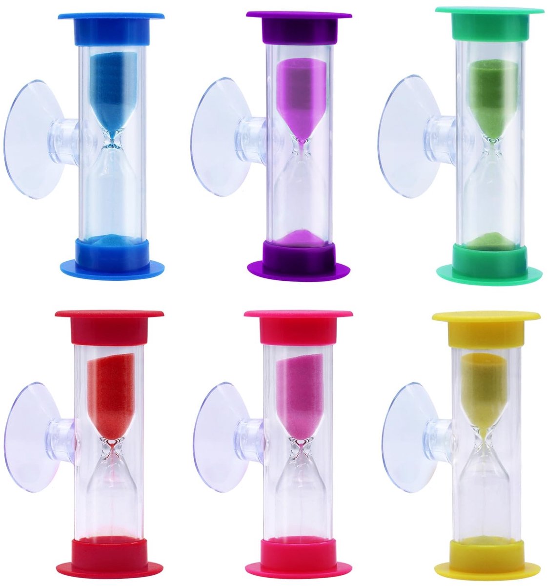 Solidchoice - Set van 6 Urenglazen, 3 Minuten Timer voor Kinderen