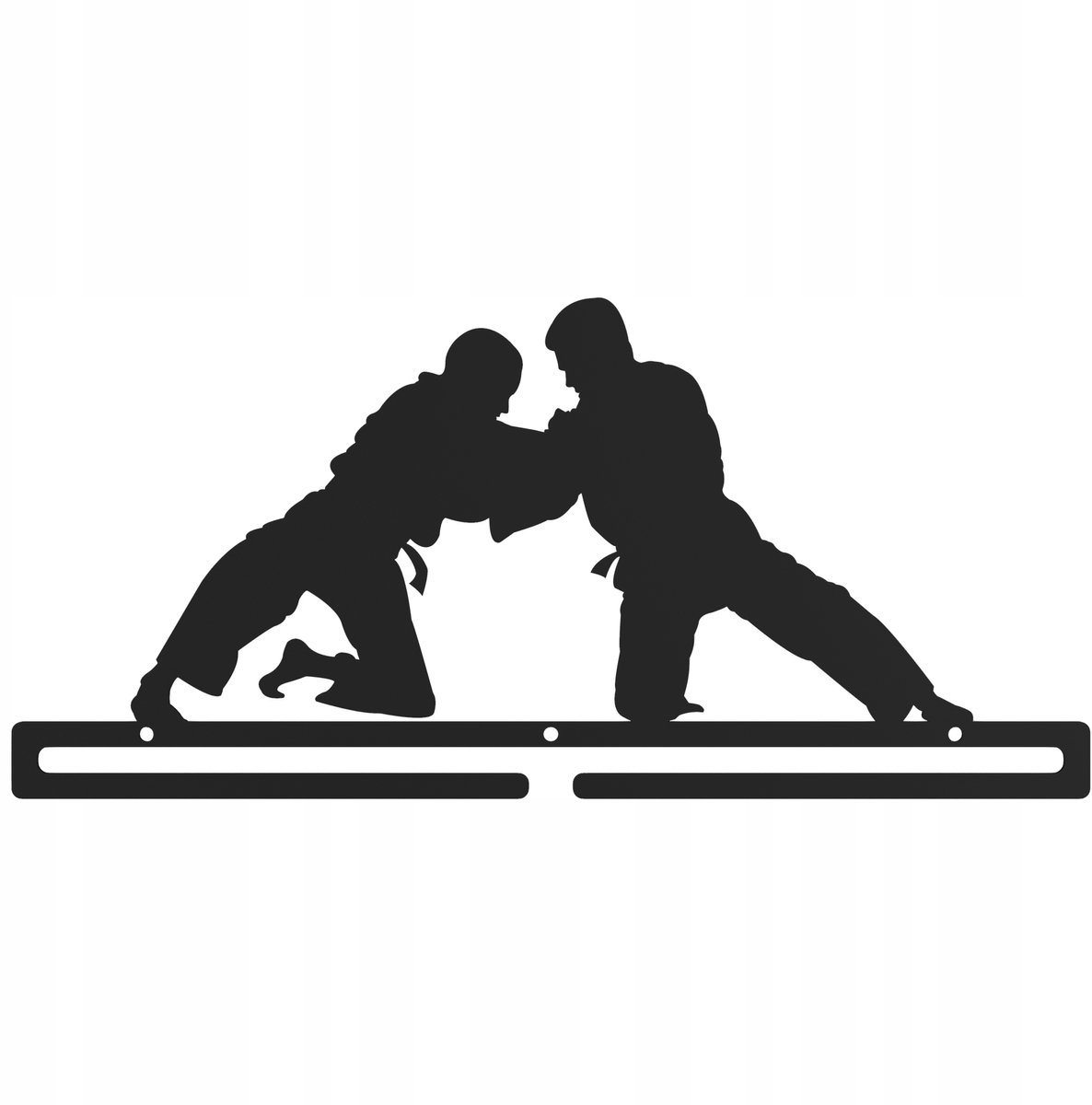 Judo Ju-Jitsu Worstelen Medaillehouder Zwart Metaal - 50cm Breed