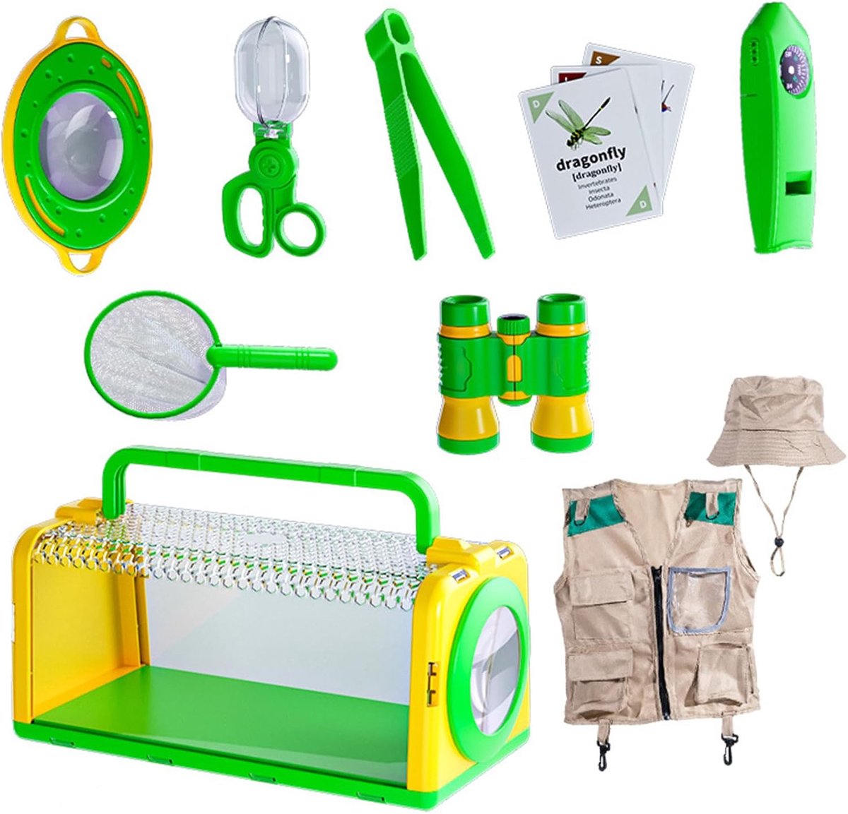 Bobypet - Buitenspeelgoed Insectenvangerset voor Kinderen - 9-in-1 Natuur Ontdekset met Telescoop & Vergrootglas - Insectendoos, Zaklamp & Kompas - Educatief Speelgoed Cadeau 3-8 Jaar - Jongens en Meisjes