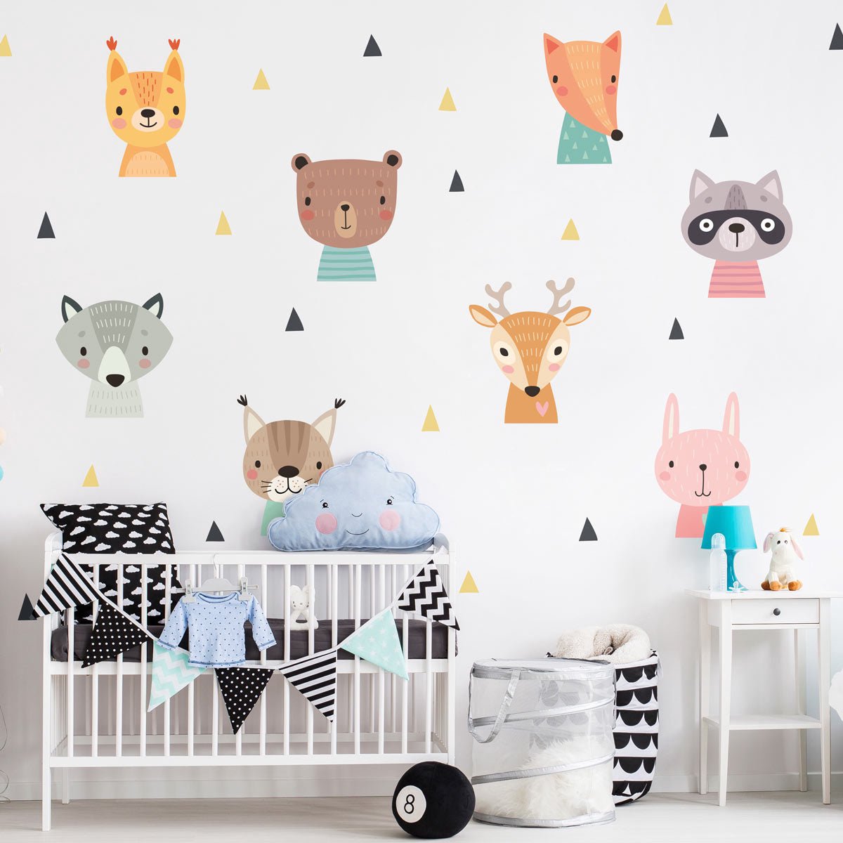 Ambiance Sticker Muurstickers - Babybosdieren - Zelfklevende stickers - 110x165cm Multi color
