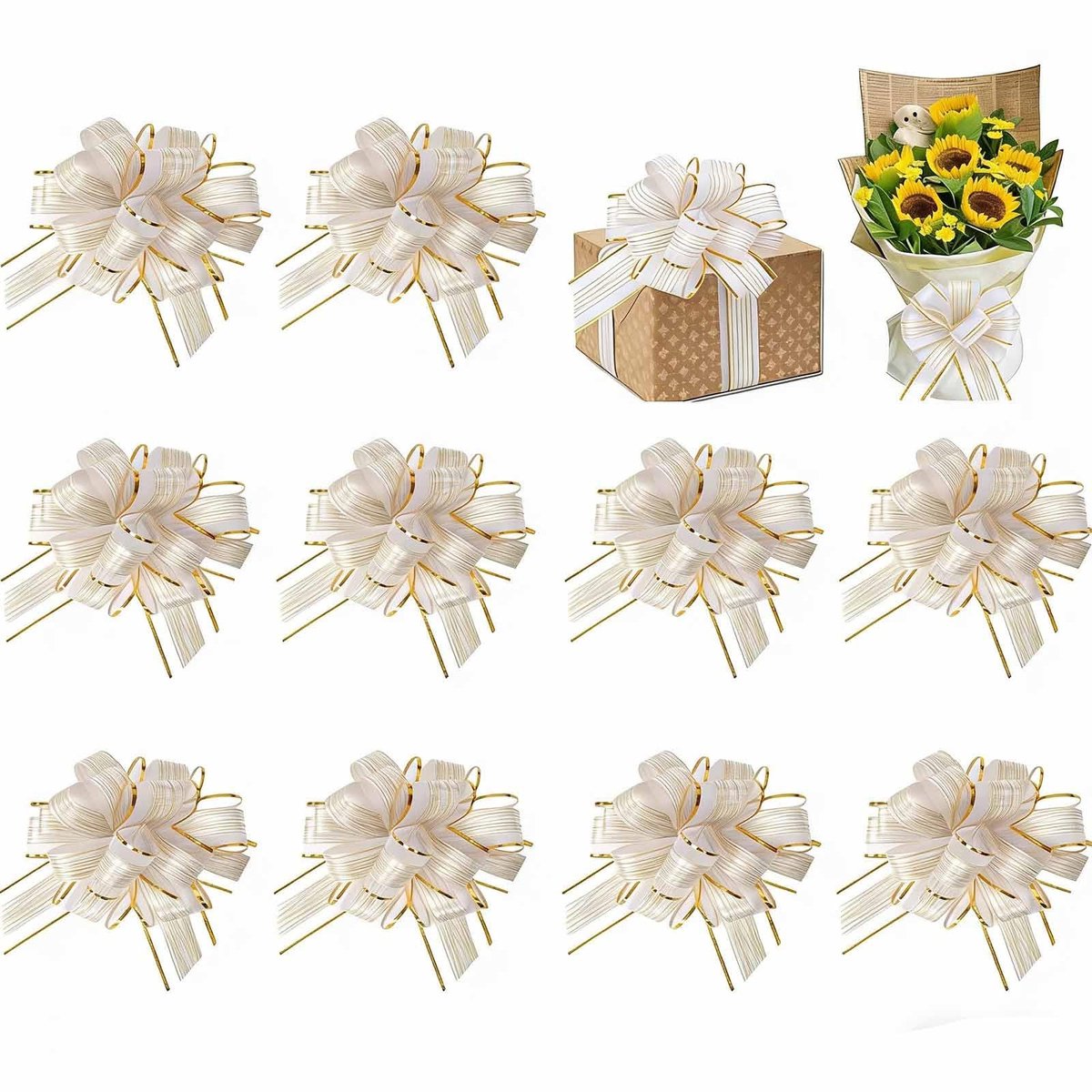 Solidchoice - Set van 10 Grote Cadeaubogen met Ribbons