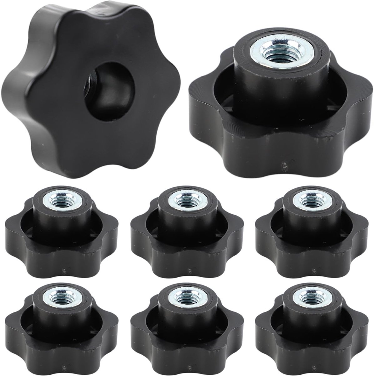 Solidchoice - M10 Sterkop Klemmoeren Set van 8 - Zwart
