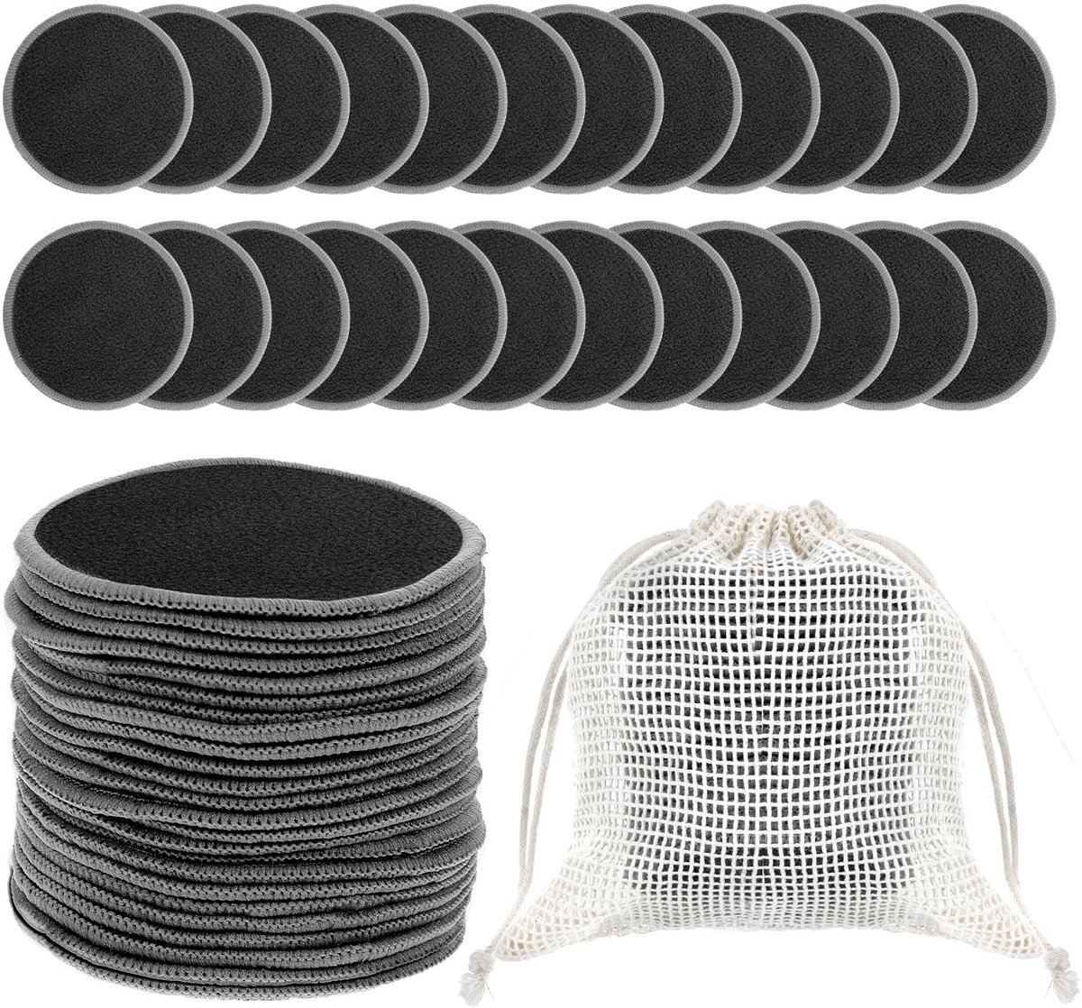 Solidchoice - Set van 24 Wasbare Makeup Pads van Bamboe