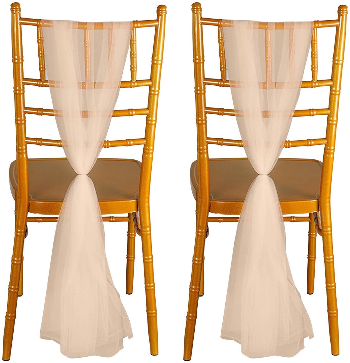 Solidchoice - Set van 2 Chiffon Sjerpen voor Stoelen 100 x 150 cm Elegante Decoratie