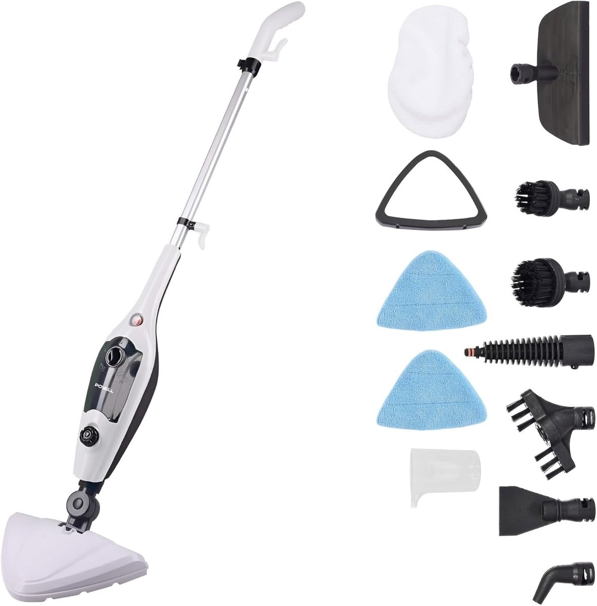 Stoomreiniger - Grijs/Wit - 1300W Multifunctionele Reinigingsmachine met Draagbare Handheld Functie - Voor Harde Vloeren en Tapijten