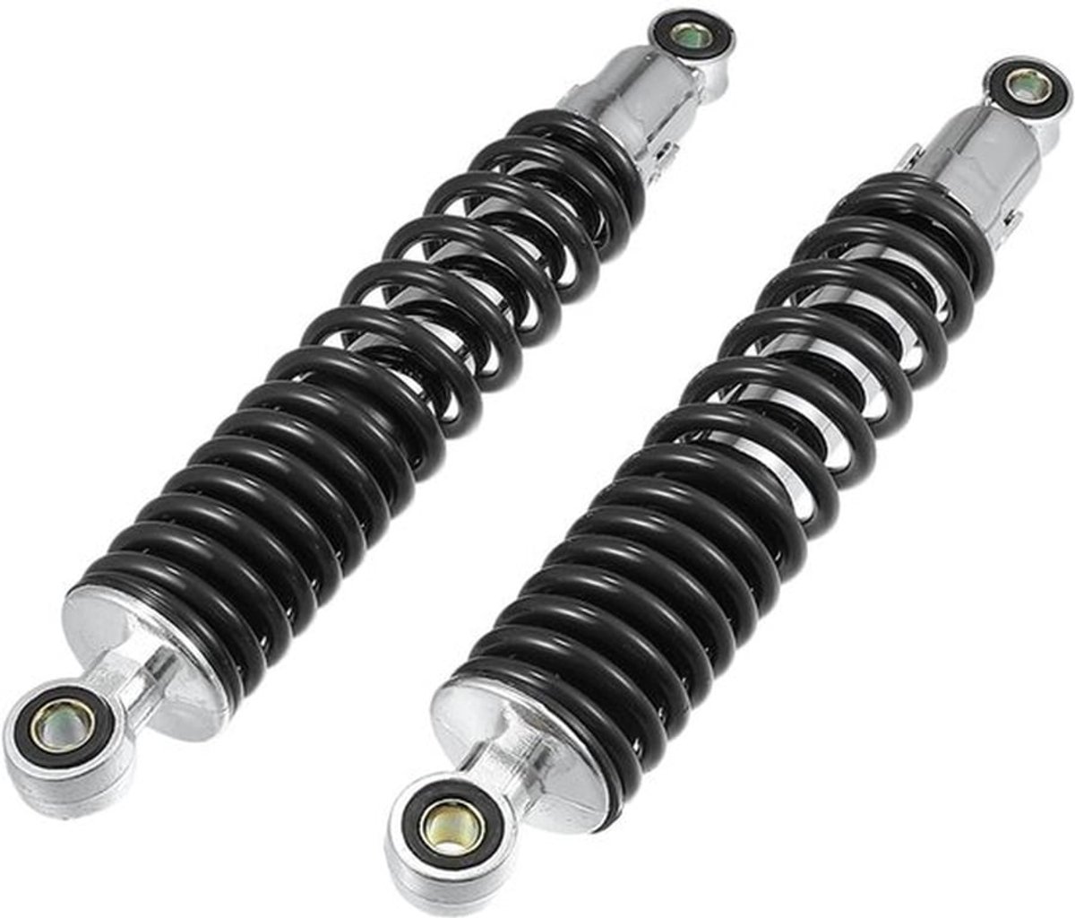 Achtervering Schokdemper Duurzaam - Instelbaar - 310mm - Voor Motorfietsen - ATV - Bromfietsen - Metaal Zwart