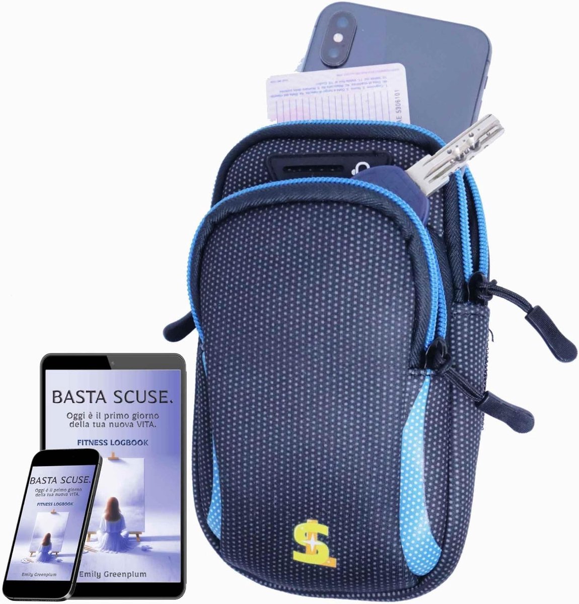 Telefoonhouder voor Arm - Zwart - Tot 7,5 inch - Waterafstotend en Ademend - Voor Hardlopen en Fietsen