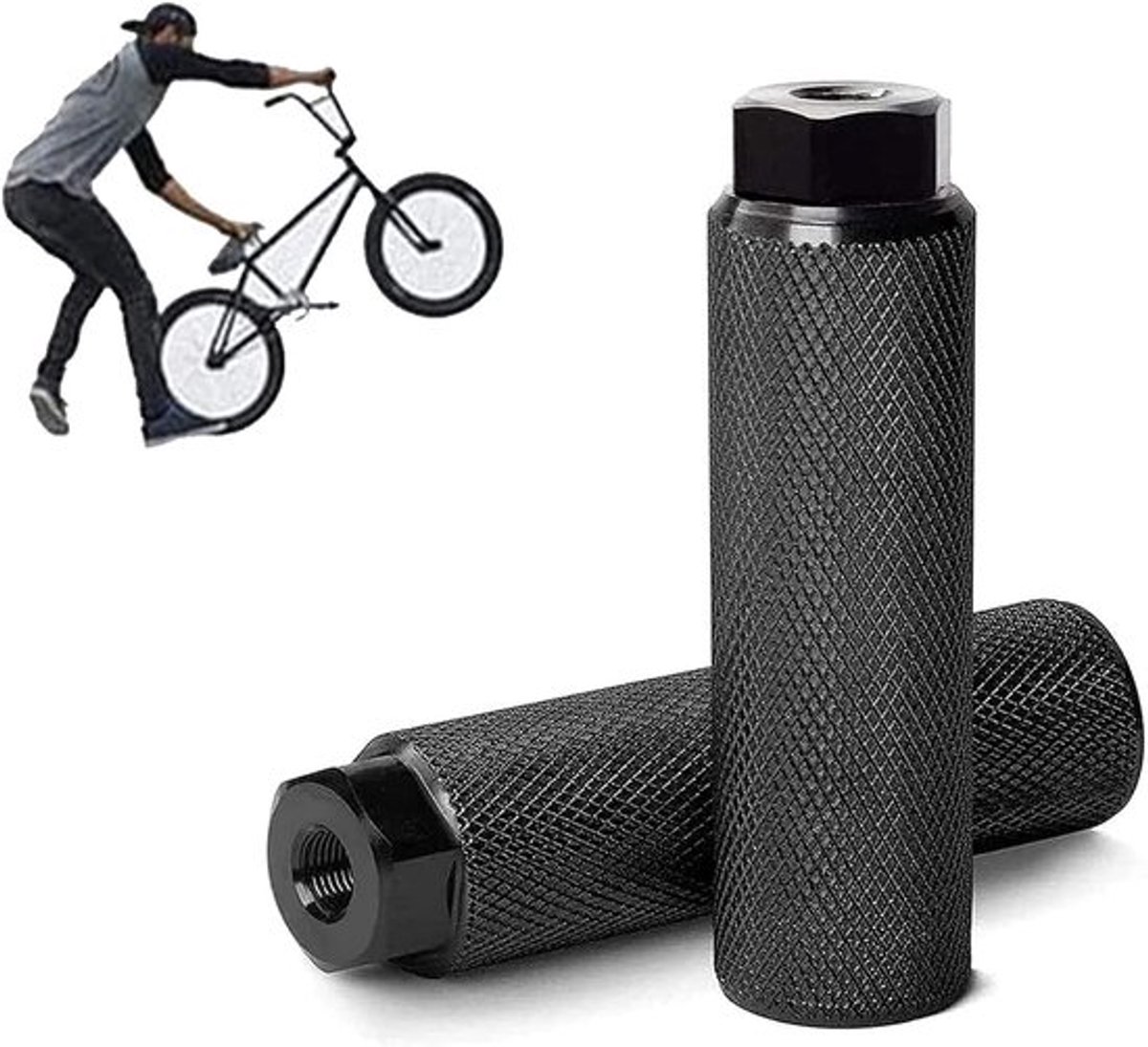 Fietsvoetsteunen voor kinderen en volwassenen - Aluminium voetsteunen voor fietsen, geschikt voor mountainbikes en stadsfietsen, eenvoudige montage met lager