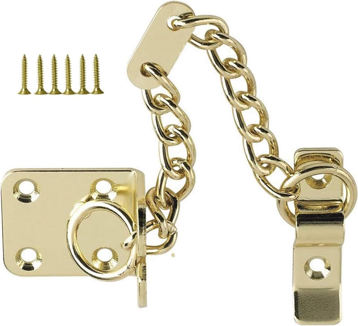 FarDeer Deurketting smalle, smalle ontwerp deurbegrenzer, deurketting voor voordeur messing voor houten en UPVC deuren - ShopVlot