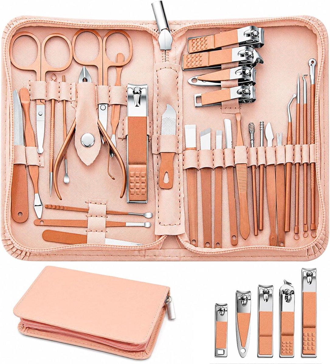 30-delige manicureset, professionele pedicureset, voetverzorging voor dames, roestvrij staal, professionele - ShopVlot