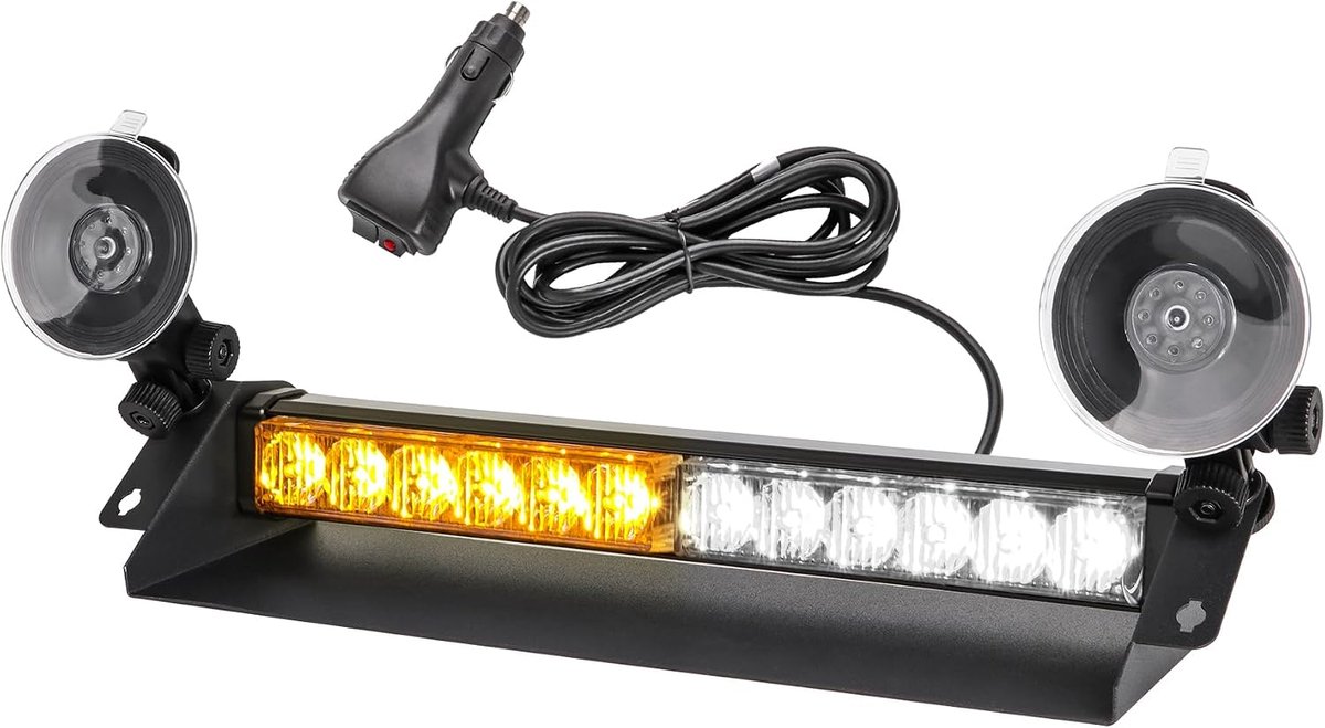 LED Warning Light - 14 Inch Car Emergency Call Warning Lights, 12LED 9 Flashing Modes, High Intensity Windshield - ShopVlot