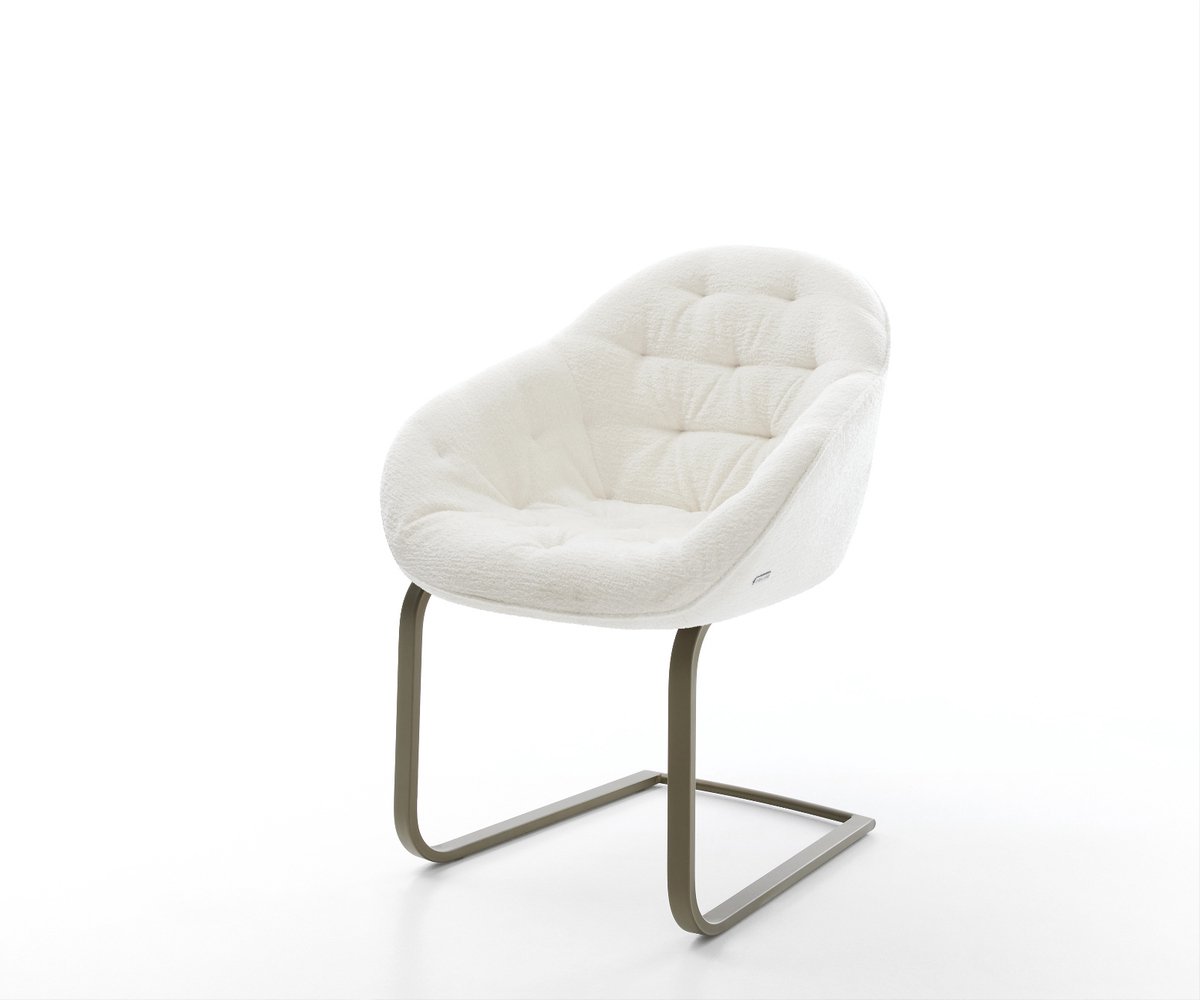 Sledestoel Gaio-Flex sledemodel vlak afwerking met titanium bouclé zacht beige