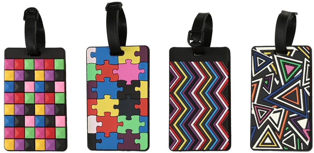 Solidchoice - Set van 4 Nepleren Koffersleutelhangers