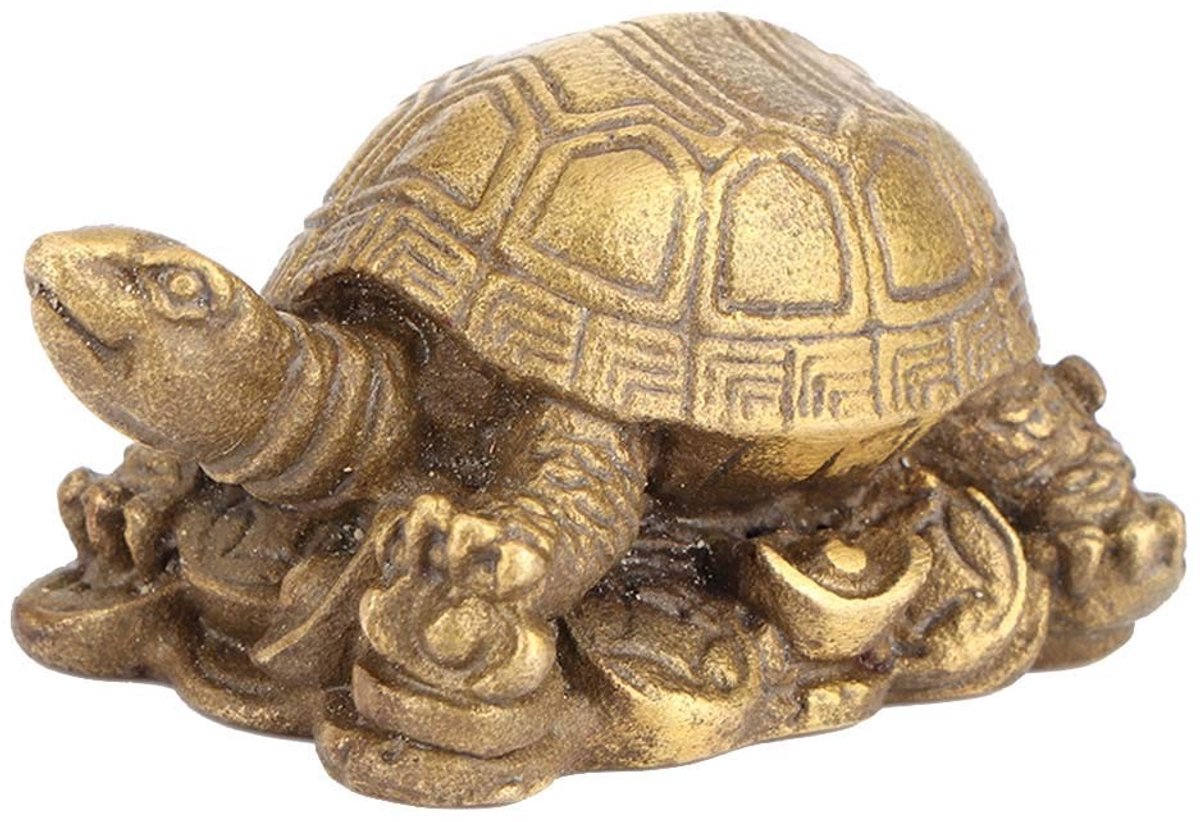 Solidchoice - Bronzen Schildpad Beeldje voor Feng Shui Decoratie