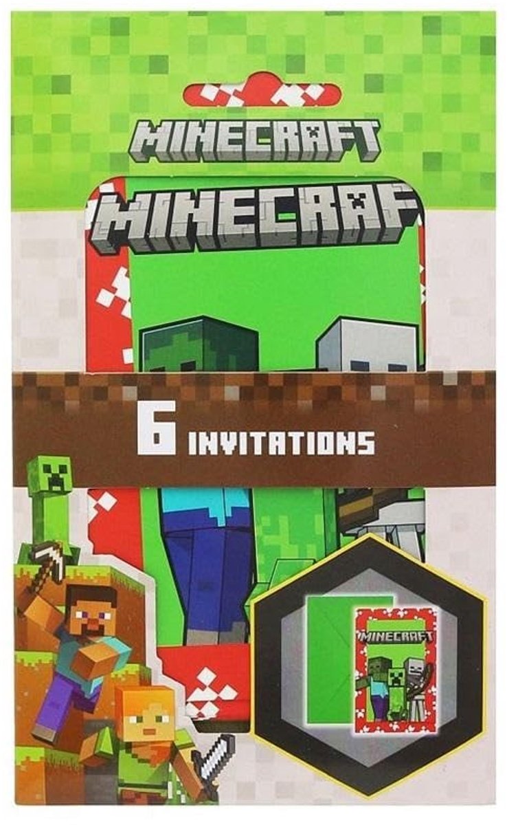 Solidchoice - Minecraft Party Uitnodigingskaarten en Enveloppen