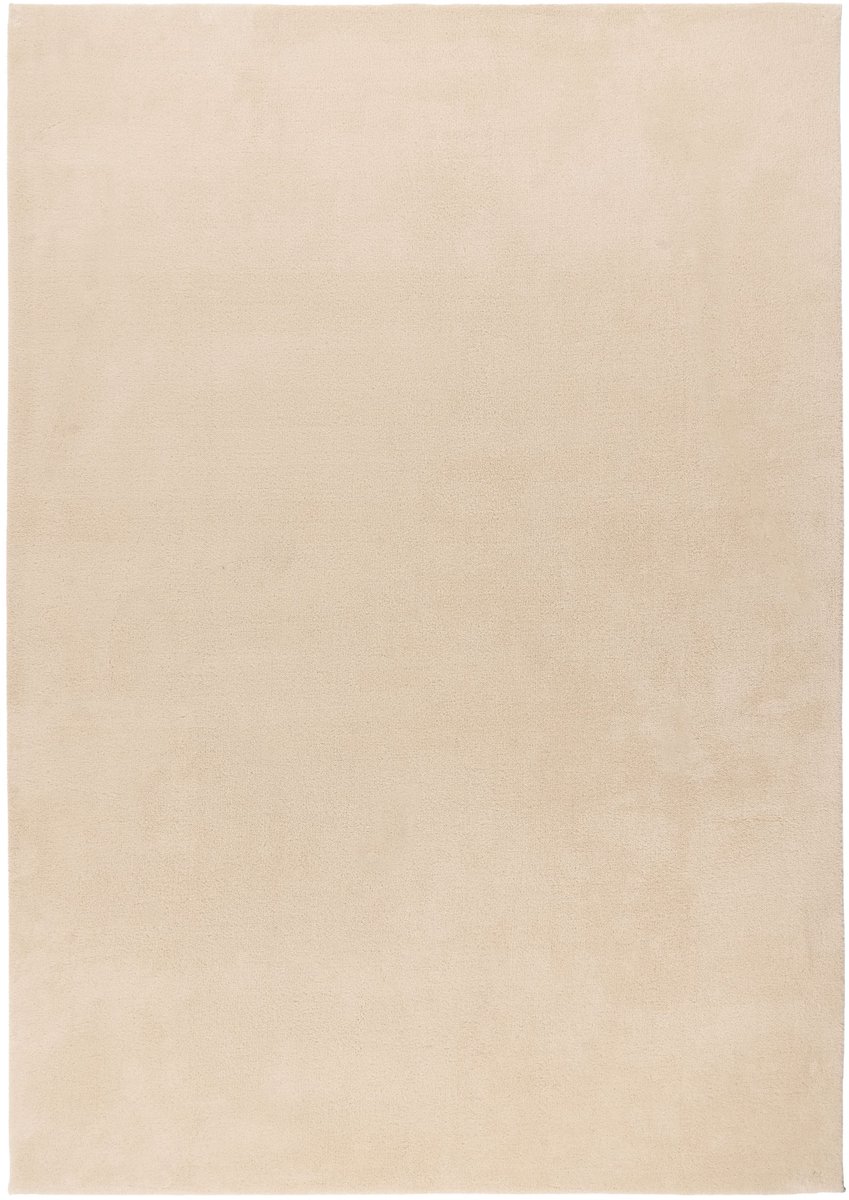 Padiro laagpolig vloerkleed 120 x 160 cm - beige - modern effen design - geschikt voor vloerverwarming - van polyester