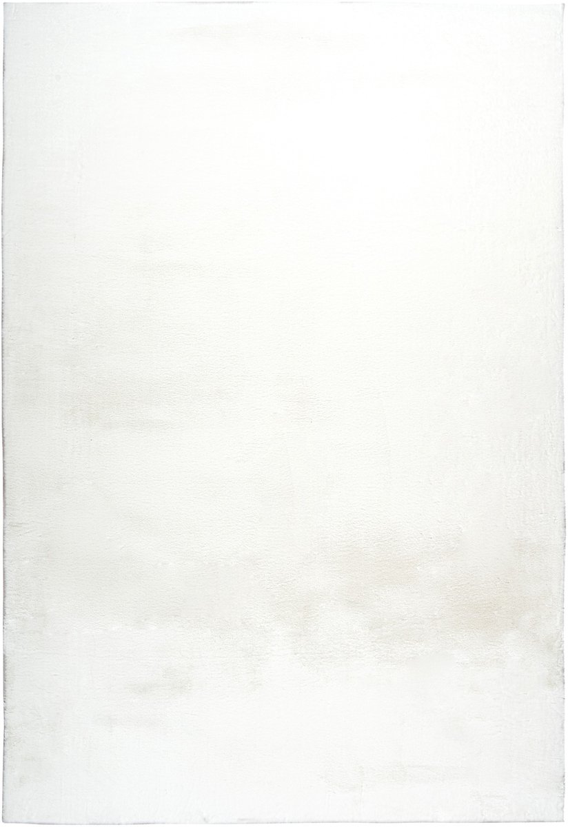Padiro laagpolig vloerkleed 200 x 290 cm - wit - modern effen design - met een zachte uitstraling - geschikt voor vloerverwarming - van polyester