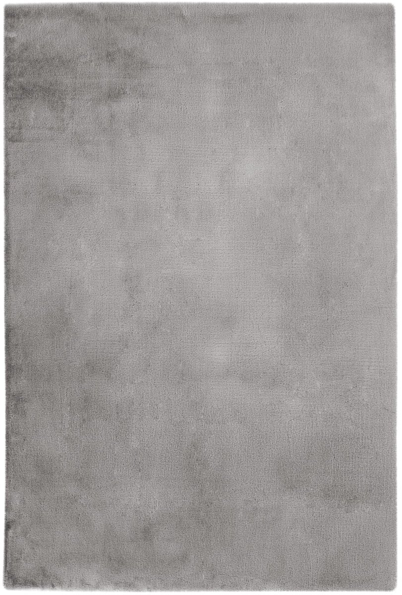 Padiro hoogpolig shaggy vloerkleed 60 x 110 cm - zilverkleurig - modern effen design - geschikt voor vloerverwarming - van zacht micropolyester