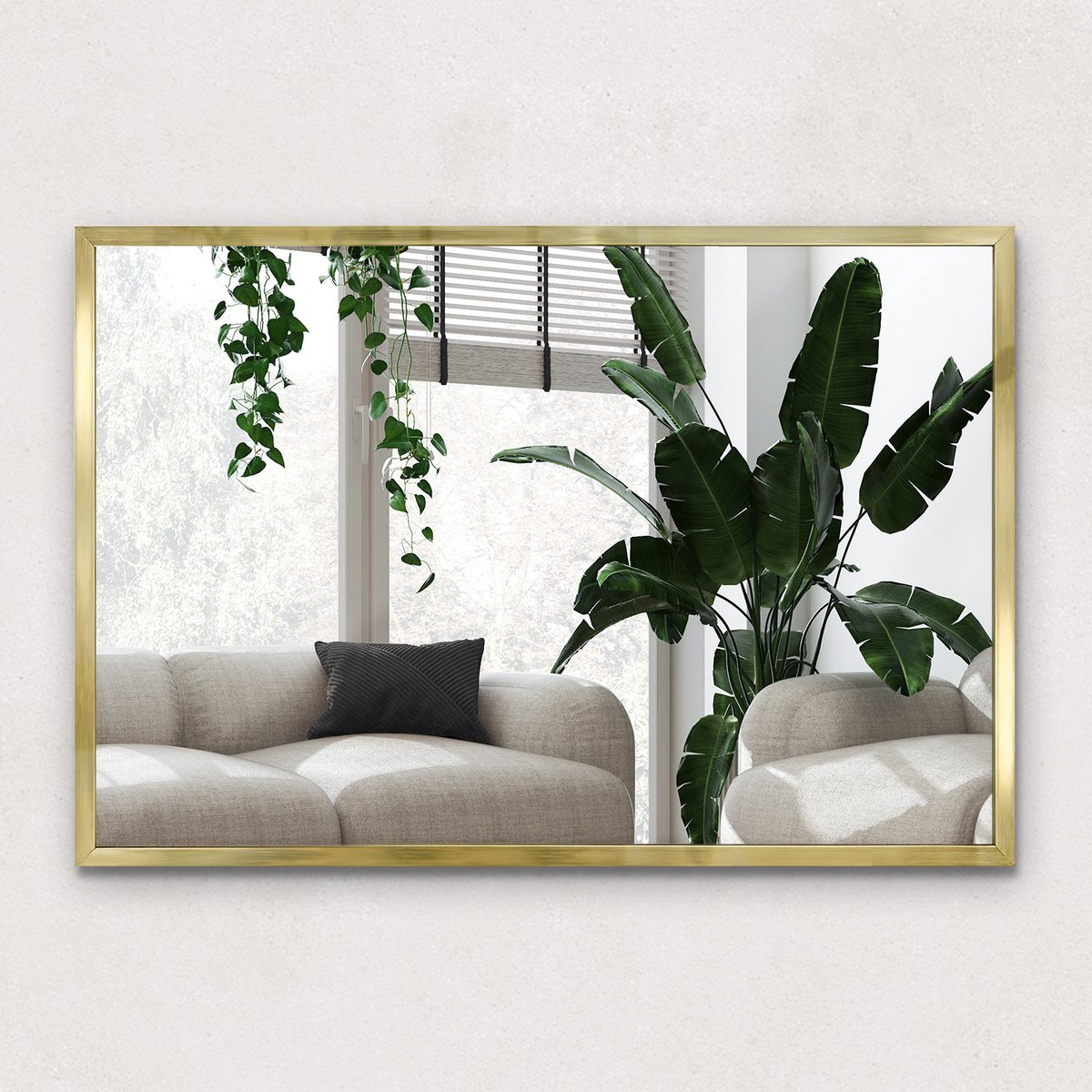 Wallfluent Woonkamer Spiegel - Wandspiegel - Decoratieve Spiegel - Moderne Spiegel 60x40 cm