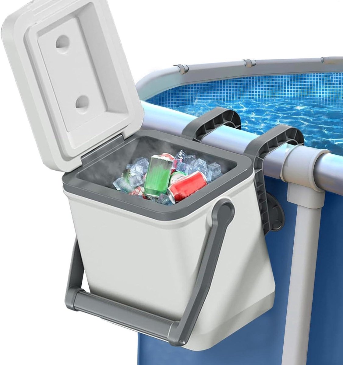 Zwembad Koeler - Draagbare Cooler Box - Drankjes Koel Houden - Stabiele Bevestiging - 35.7 x 35.2 x 23.1 cm
