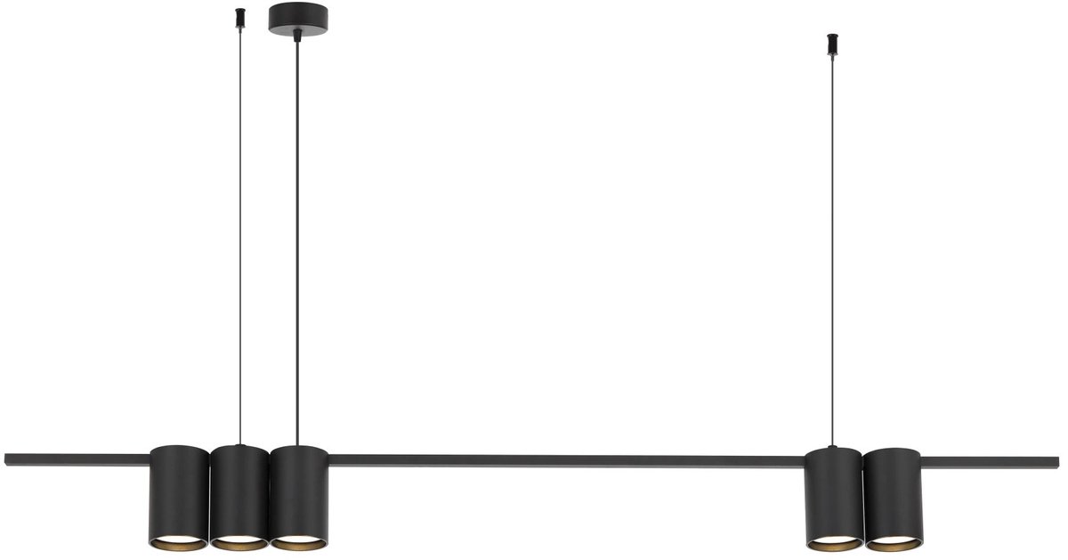 ISE hanglamp, zwart, 5x GU10-fitting (lichtbron niet meegeleverd), lengte 1000 mm