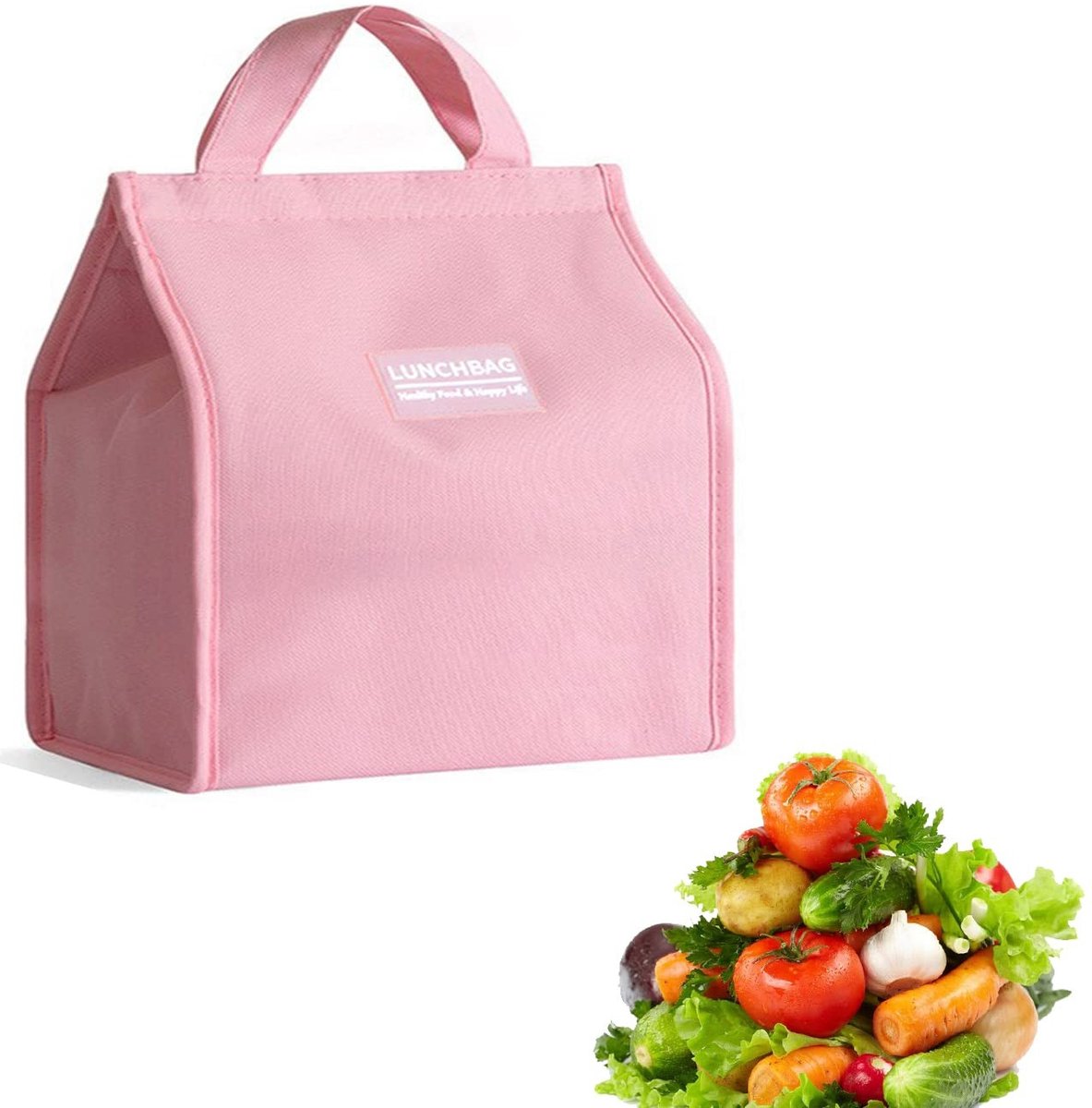 Solidchoice - Vouwbare Koeltas voor Lunch en Picknick, Rectangular, Roze