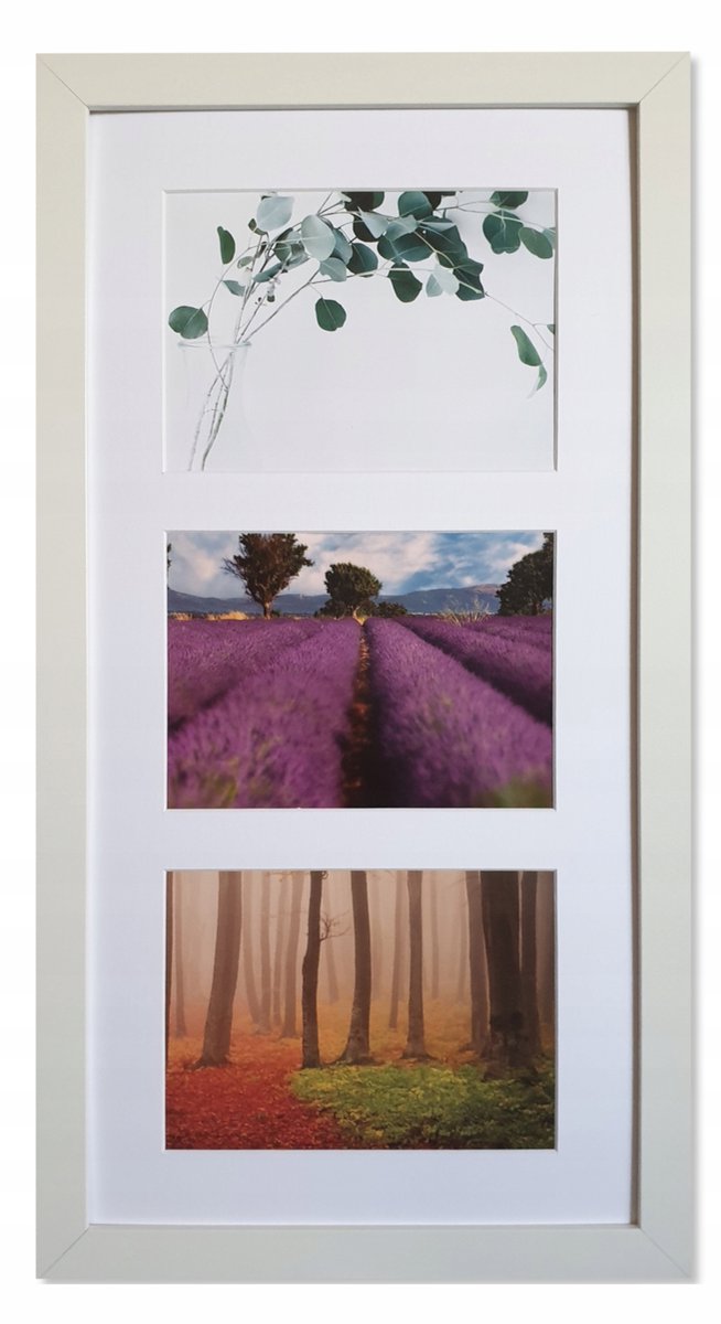 Galerij van 3 foto's 13x18 cm met passe-partout - Wit