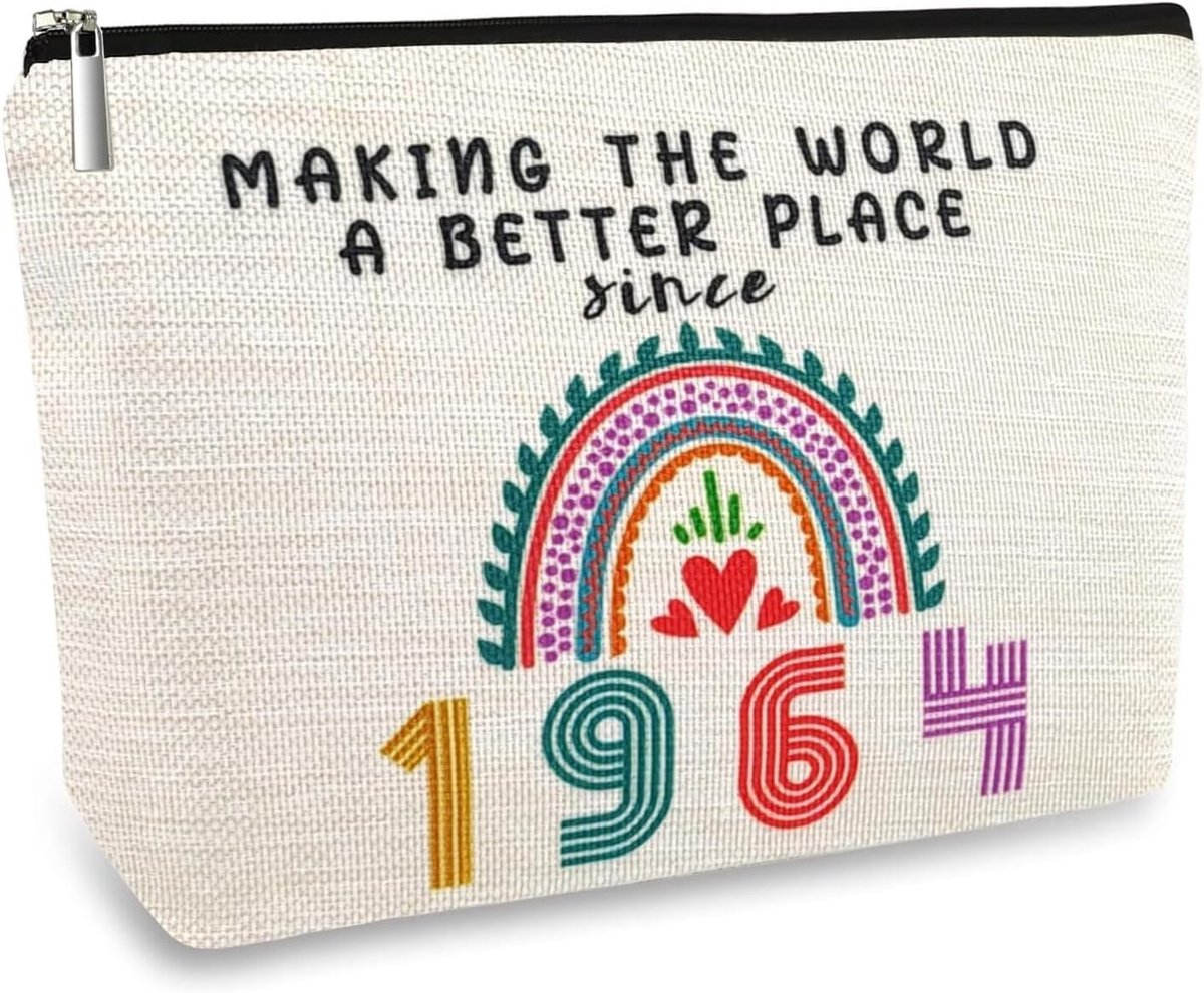 Verjaardagscadeaus voor vrouwen meisjes make-up tas - cosmetische tas gelukkige verjaardagscadeaus voor vrouwen vriend vrouw moeder collega oma presenteert - Wit - Make-up Tas