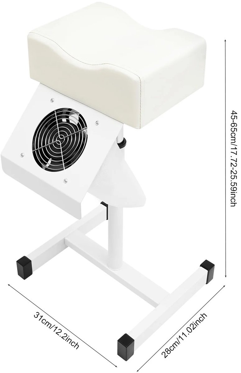 Seth Select Pedicure kruk - Voetsteun - Pedicure Stoel met afzuiging - Salonkruk - Salonmeubilair - Verstelbaar - Wit
