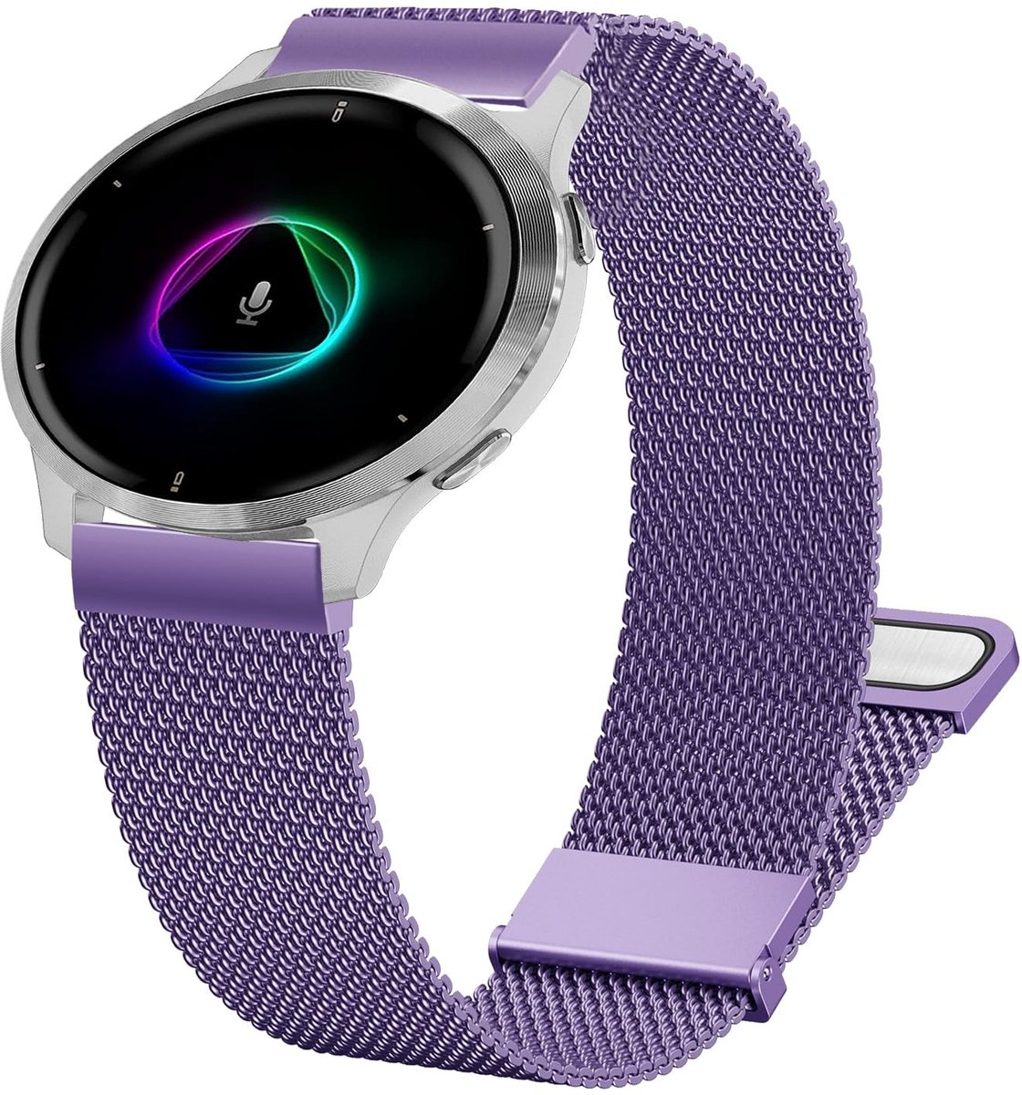 Solidchoice - Roestvrijstalen Mesh Armband voor Garmin Venu 2 Plus