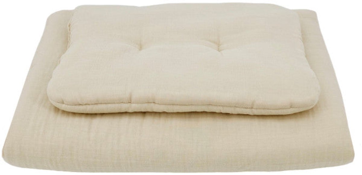 Muslin cot bedding set LATTE