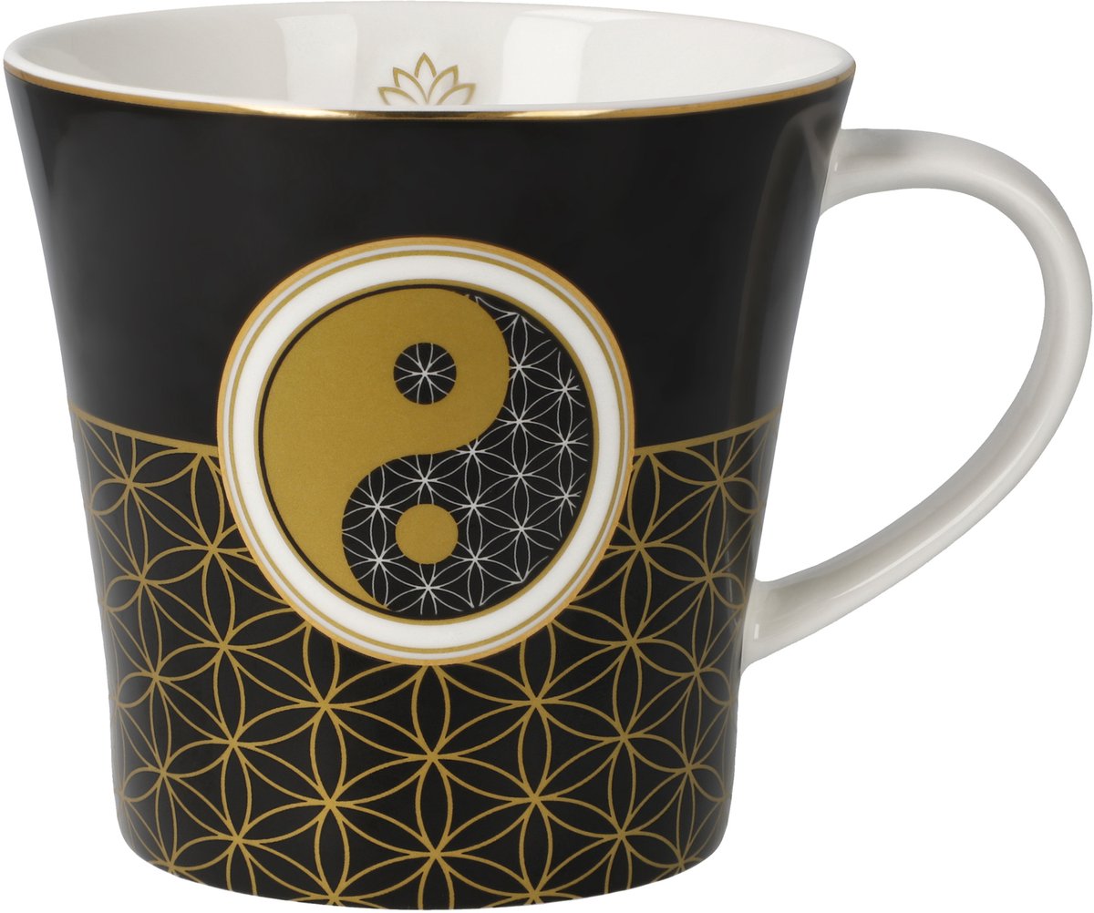 Goebel - Lotus | Koffie / Thee Mok Yin Yang Zwart | Beker- porselein - 350ml