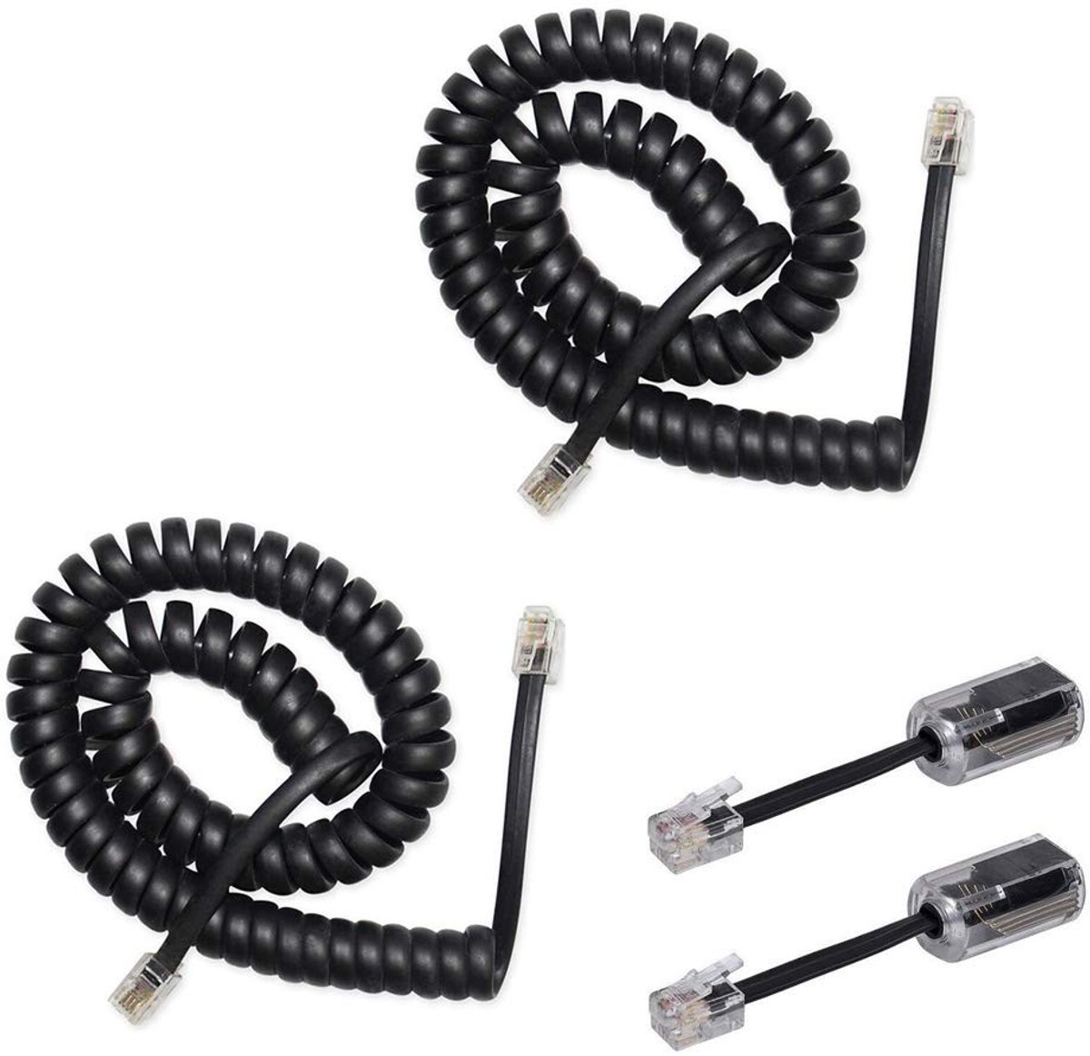 Solidchoice - 2 stuks 360 graden draaibare Telefoonkabel-ontwarmers - Zwart