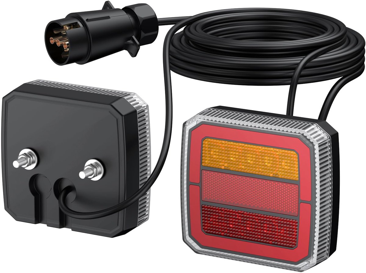 DTEANJU 7-polige LED-achterlichtenset voor aanhangwagens, 12-30V, E-keurmerk, IP65 - ShopVlot