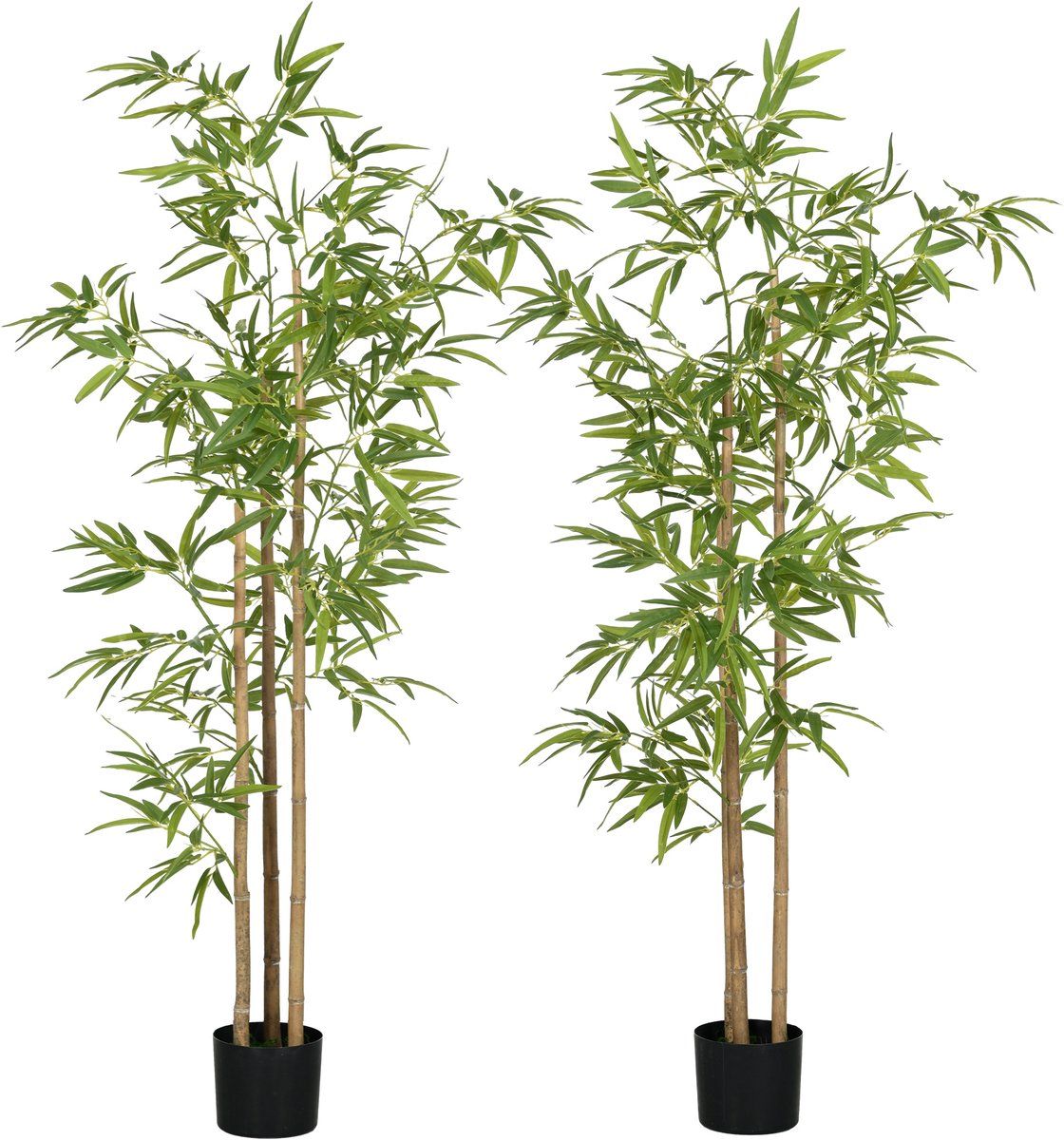 HOMCOM Kunstmatig Bamboe Plastic 15x15x180cm Groen