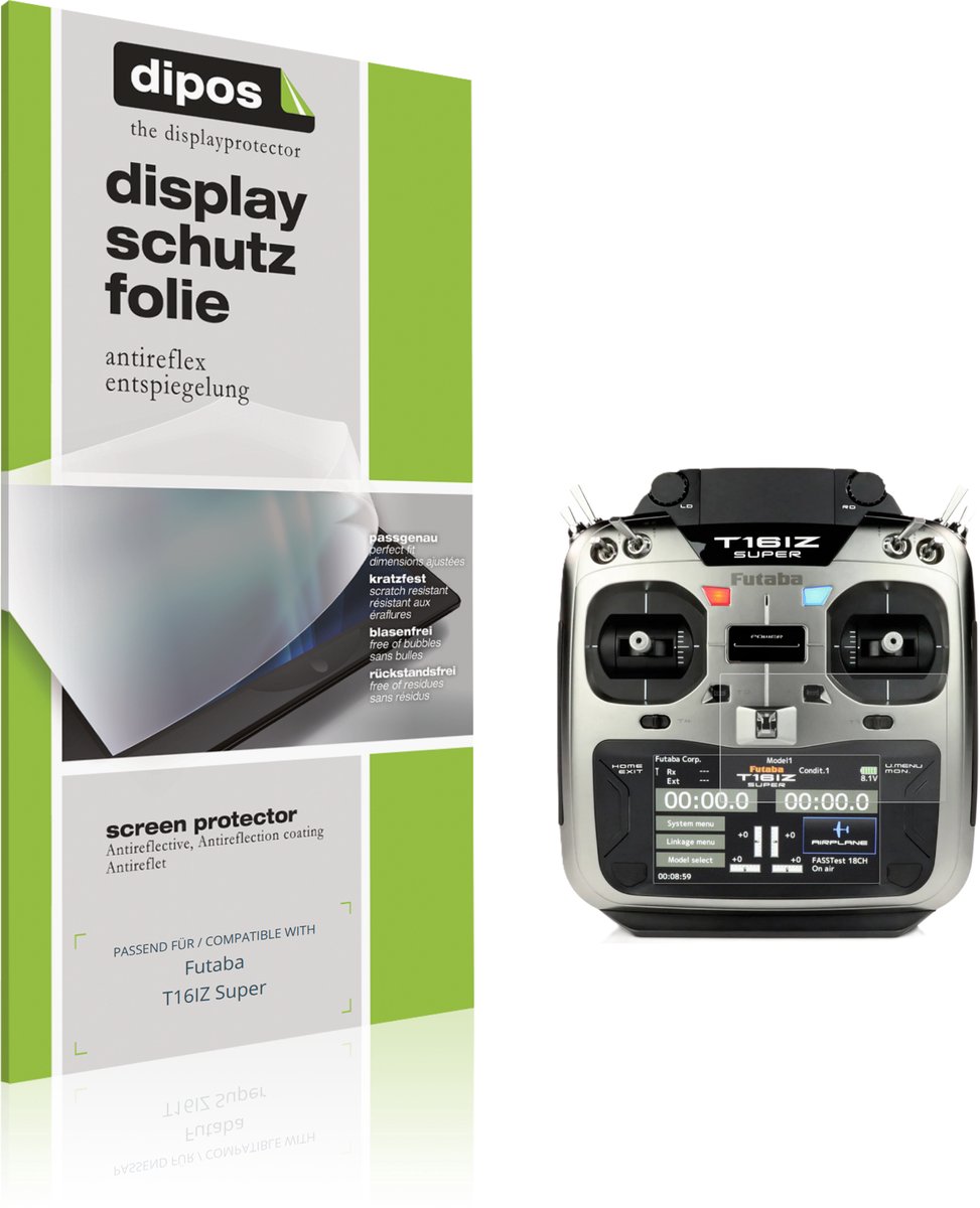 dipos – 2x Matte Beschermfolie geschikt voor Futaba T16IZ Super | Krasbestendige & antireflecterende Screenprotector Ultra-Thin