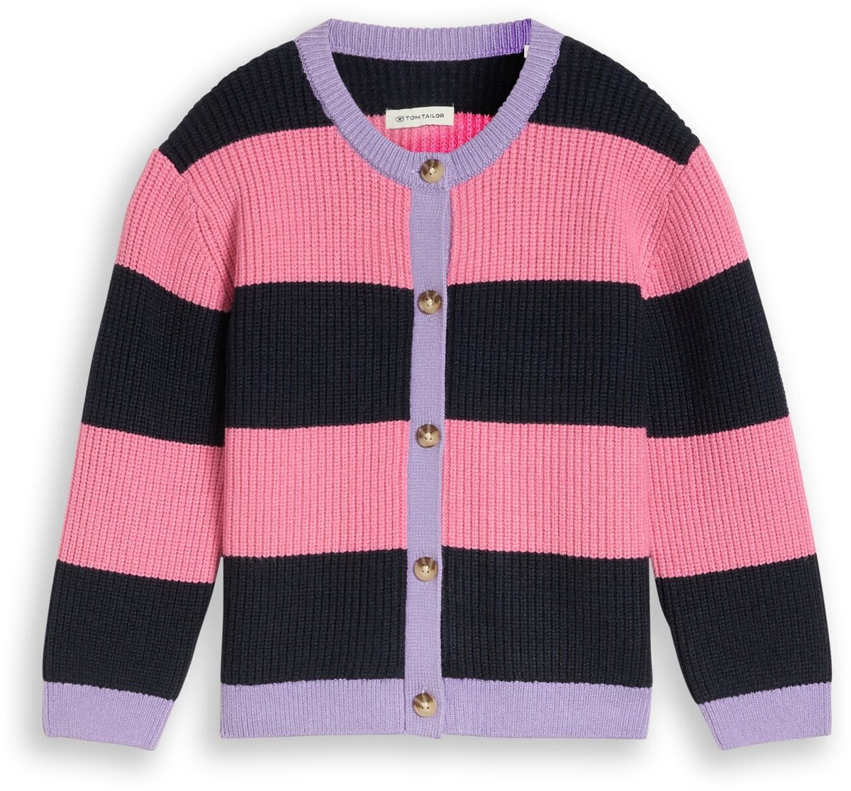 Tom Tailor - Vest met streepmotief - Maat 92/98 - pink and blue bold stripe