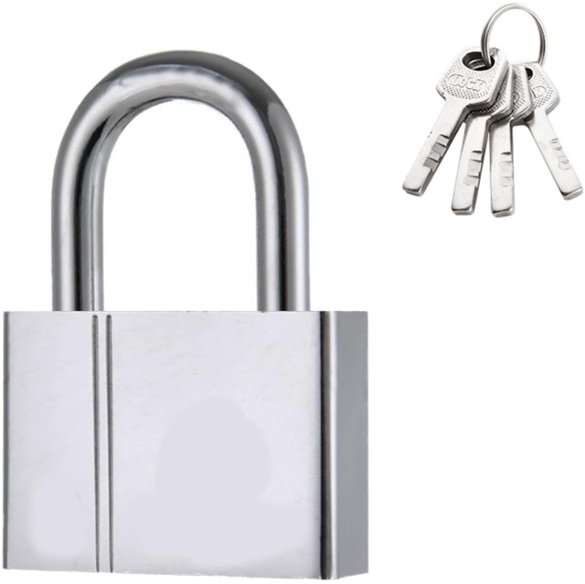 Solidchoice - Roestvrijstalen Hangslot met Sleutel voor Deuren en Kasten