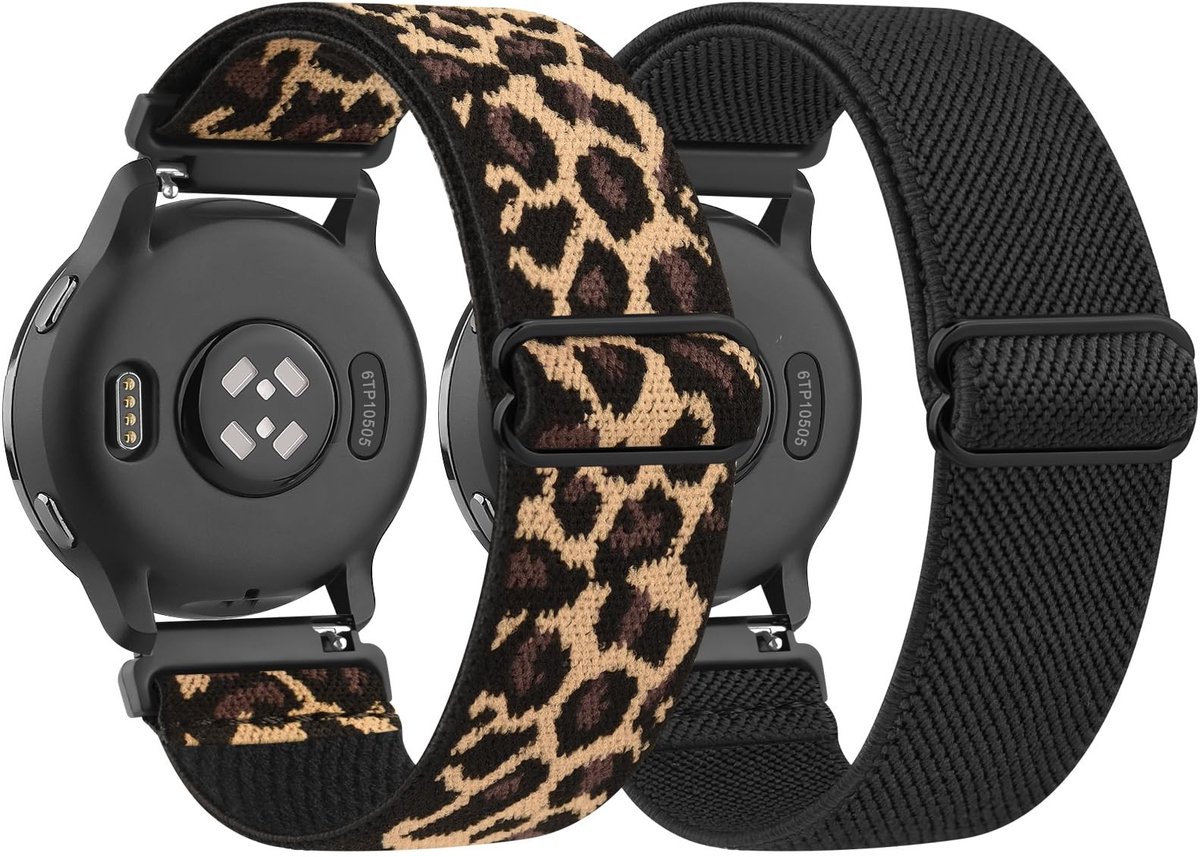 Solidchoice - Set van 2 Elastische Nylon Armbanden voor Smartwatch