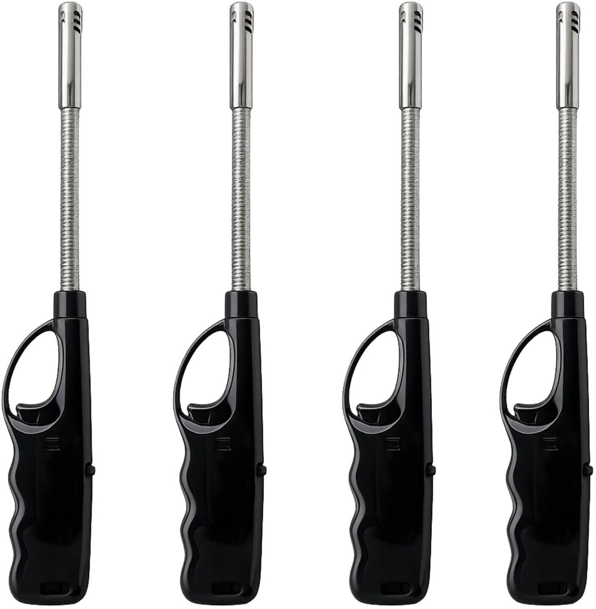 Benson gas/bbq/keuken/kaarsen aanstekers - 4x - van 27 cm - Flexibele hals - Kinderslot