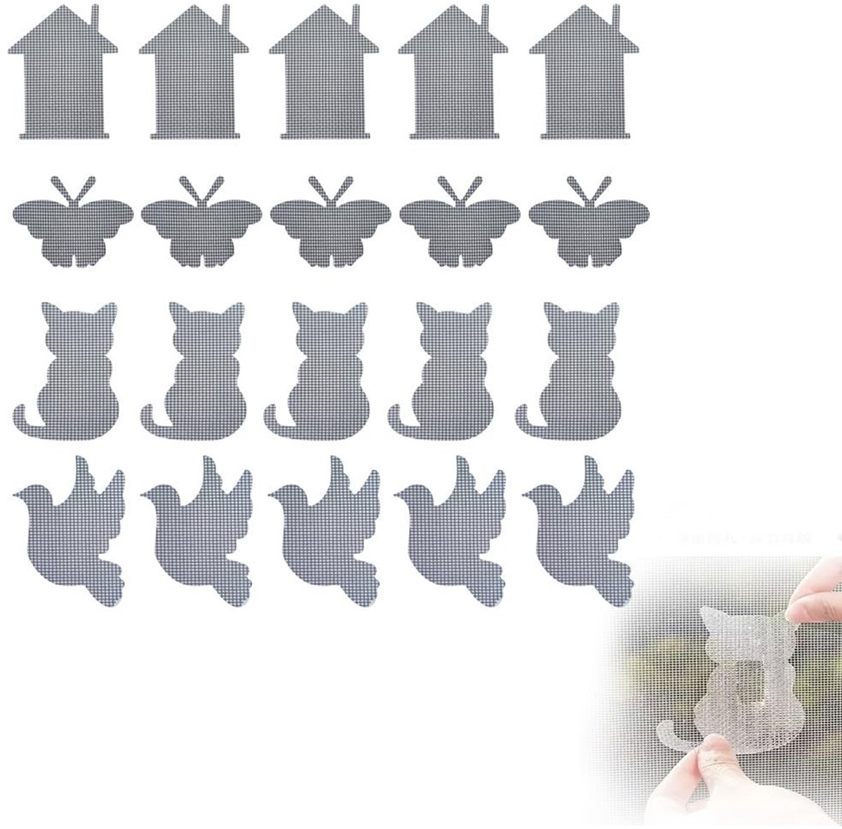 Solidchoice - 20 Stuks Zelfklevende Reparatieset voor Vliegengaas
