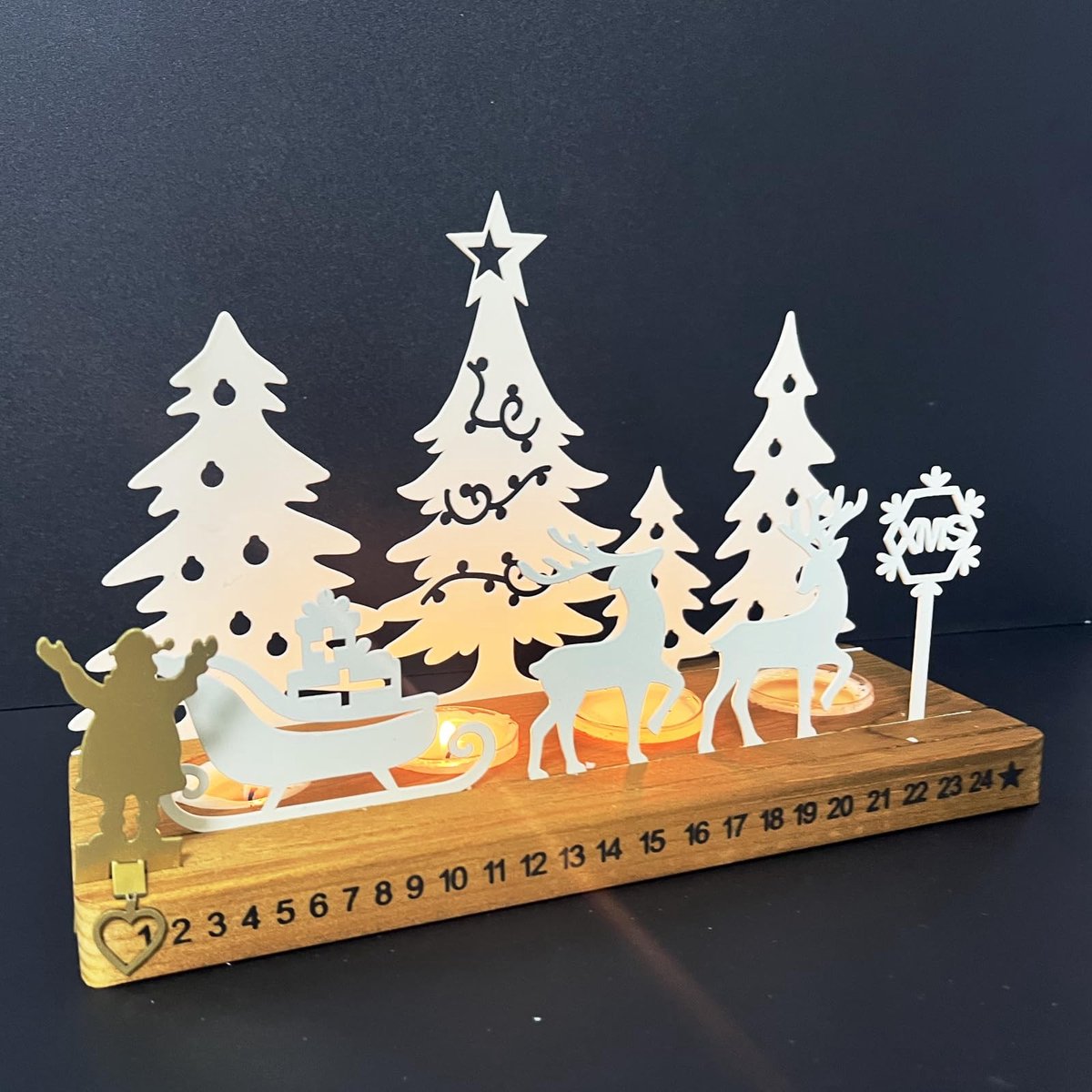 Solidchoice - Advent Wreath Candle Holder - Decoratieve Tealight Houder voor Kerst