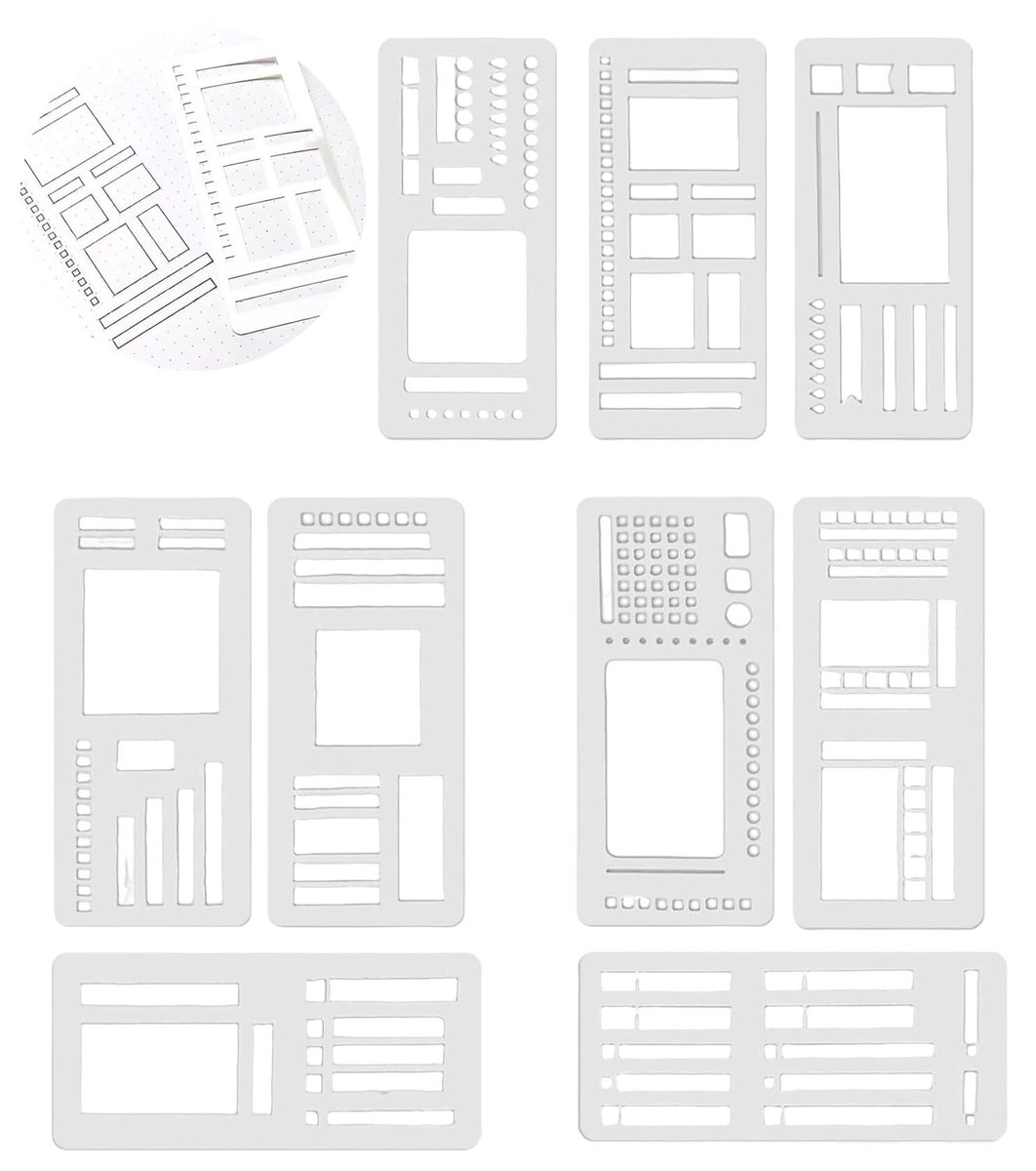 Solidchoice - 9 Stuks Planner-Sjablonenset voor Bullet Journal en Scrapbook