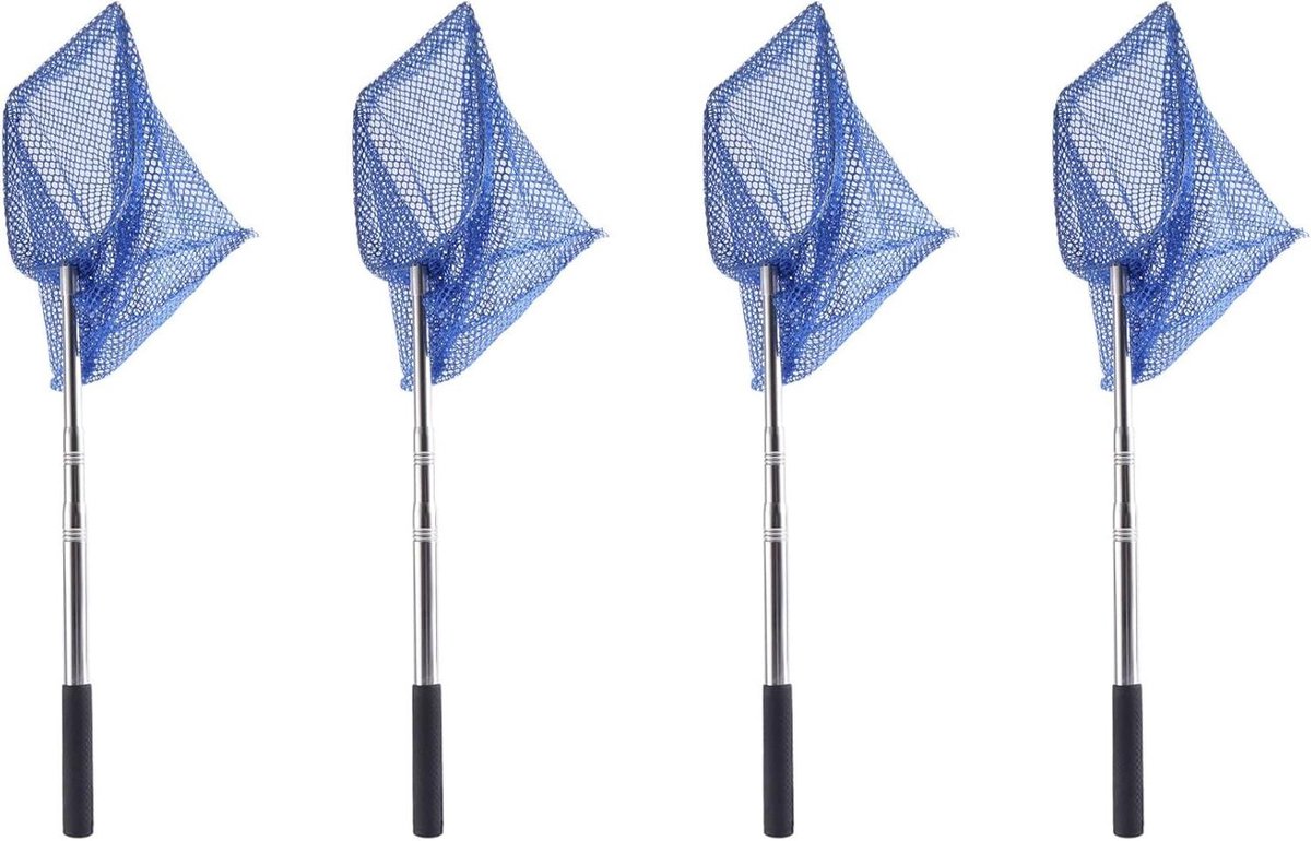 Tafeltennis Net - Pingpong Picker - Ballen Verzamelen - Telescopisch Ontwerp - 4 Stuks - Blauw
