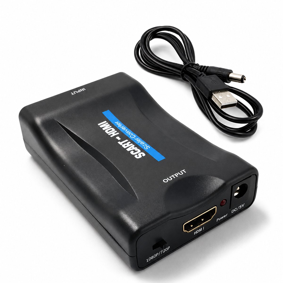SCART naar HDMI Converter Adapter - Met Voedingskabel - Omvormer - 1080P Full HD
