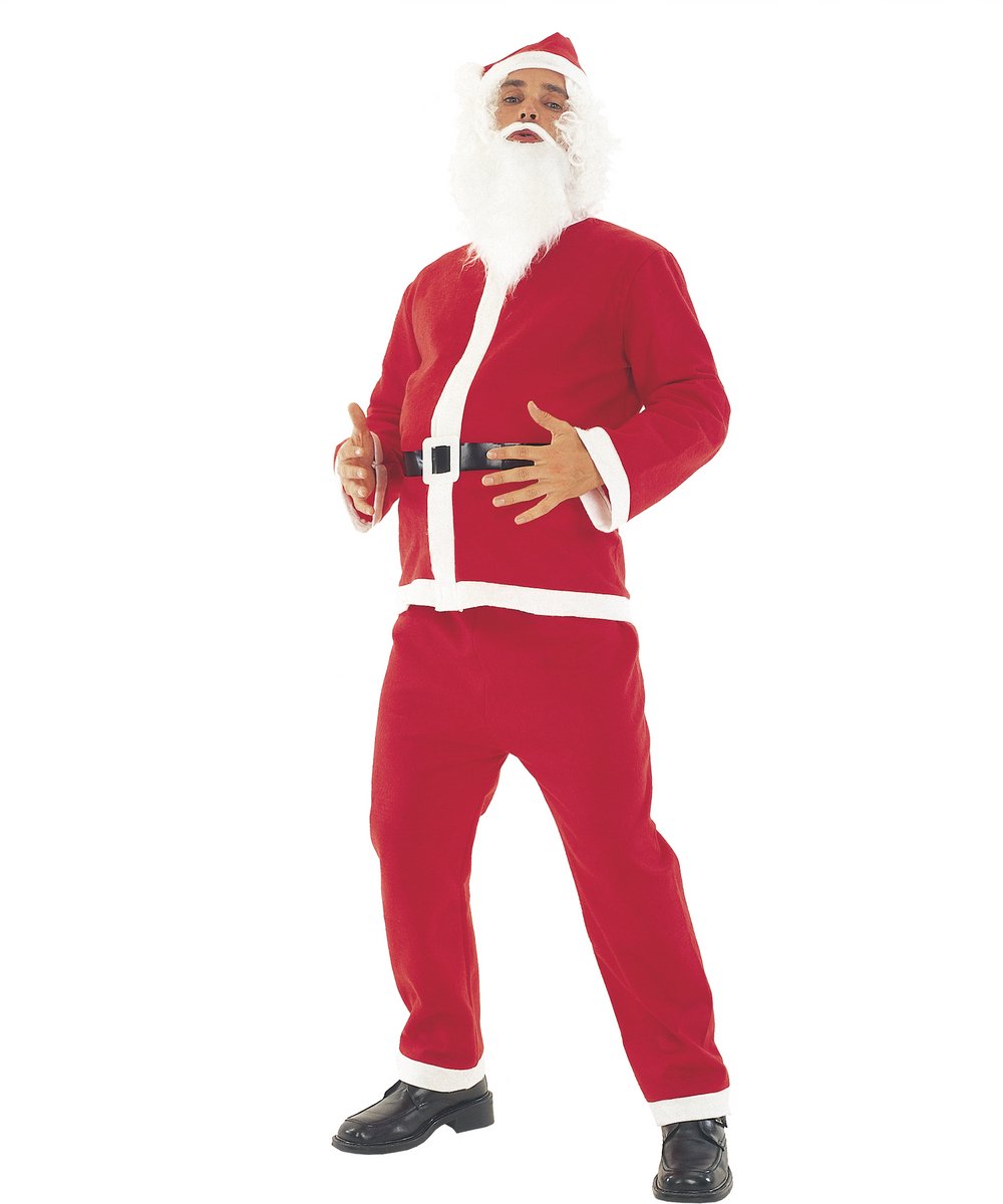 Joya Party® Kerstman Kostuum Volwassenen | Kerstman Verkleedpak | Santa Claus Pak | Kerst Verkleedkleding | Incl. Jas, Broek, Riem, Kerstmuts & Baard | Maat L/XL