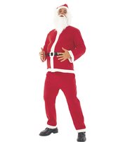 Joya Party® Kerstman Kostuum Volwassenen | Kerstman Verkleedpak | Santa Claus Pak | Kerst Verkleedkleding | Incl. Jas, Broek, Riem, Kerstmuts & Baard | Maat L/XL