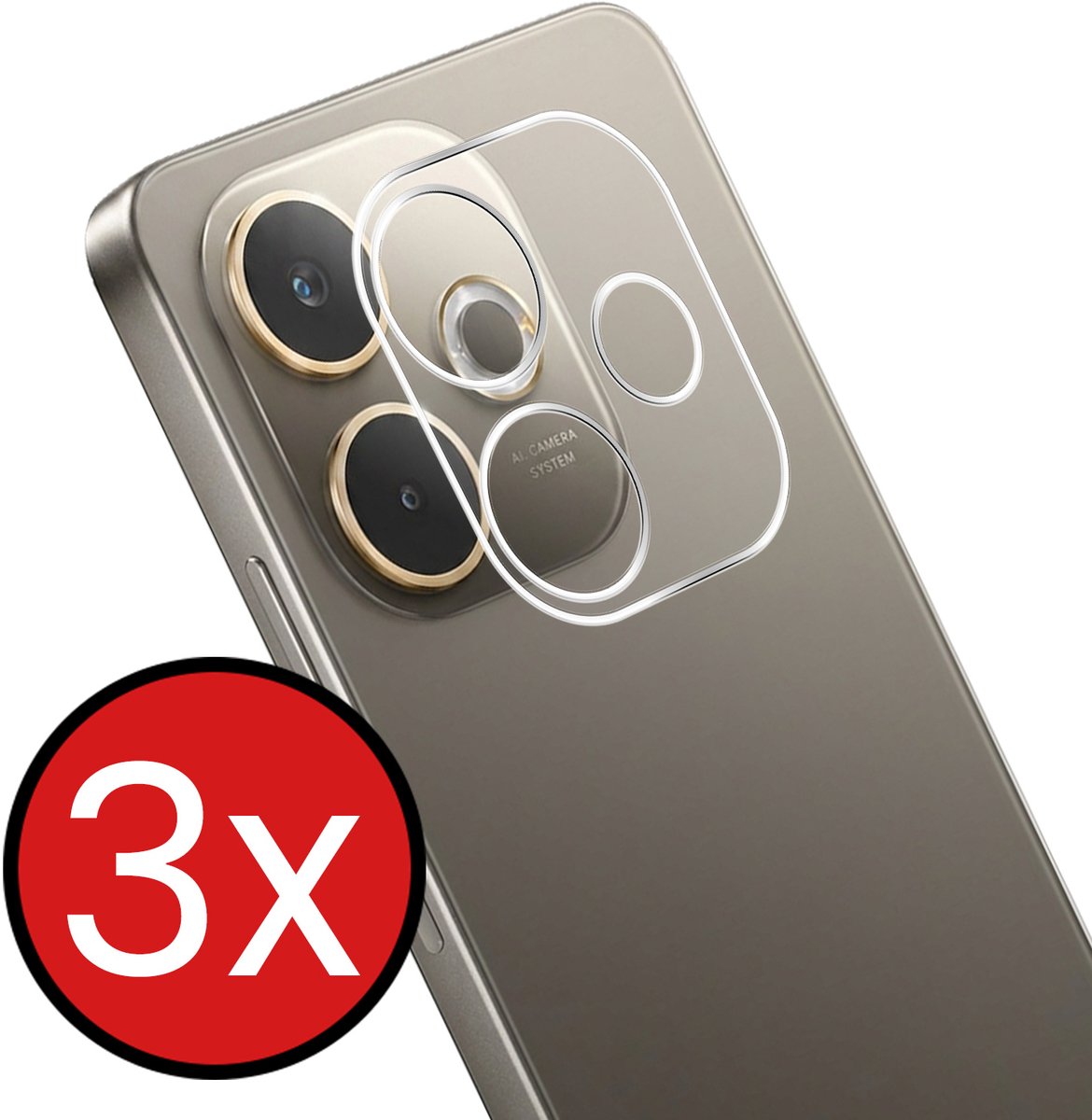 Camera Lens Protector - 3 Stuks - Geschikt voor OPPO A5 Pro - Camera Screenprotector - Beschermglas - Gehard Glas - Tempered Glass - Screen Protector