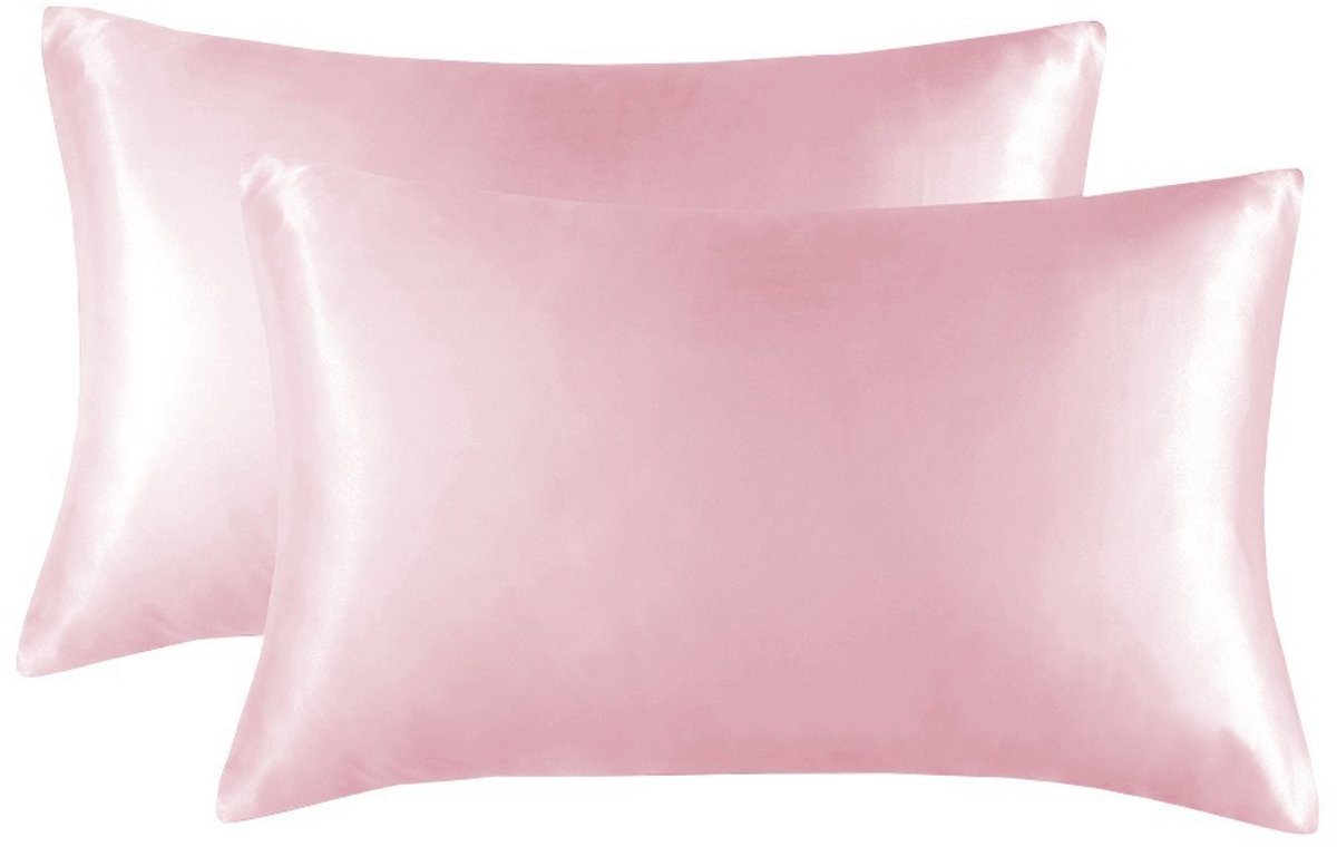 Simulatie zijde kussenslopen set van 2 stuks - 30x45cm - duurzaam - comfortabel-Lichtroze