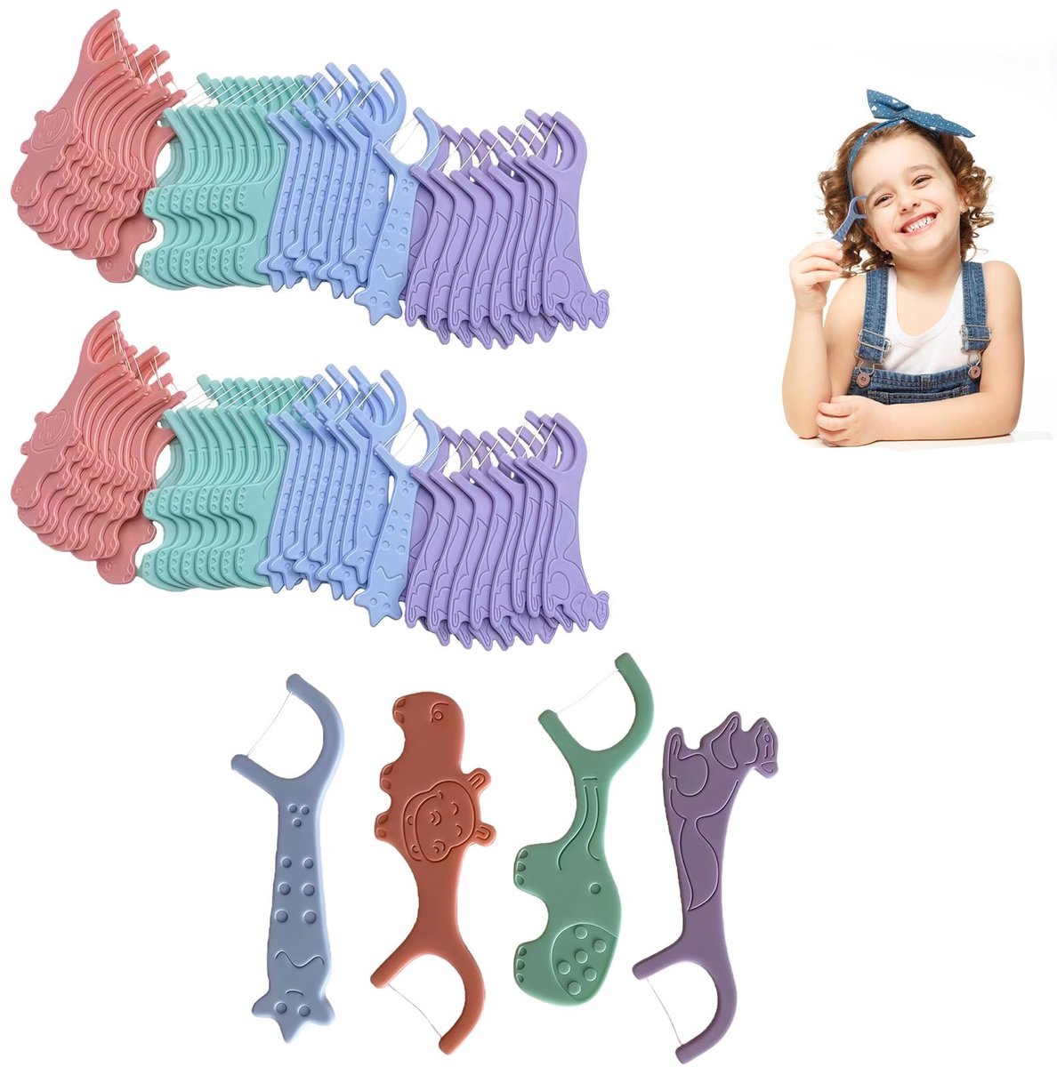 Solidchoice - Tandfloss voor Kinderen - 80 Stuks in Dierenvorm